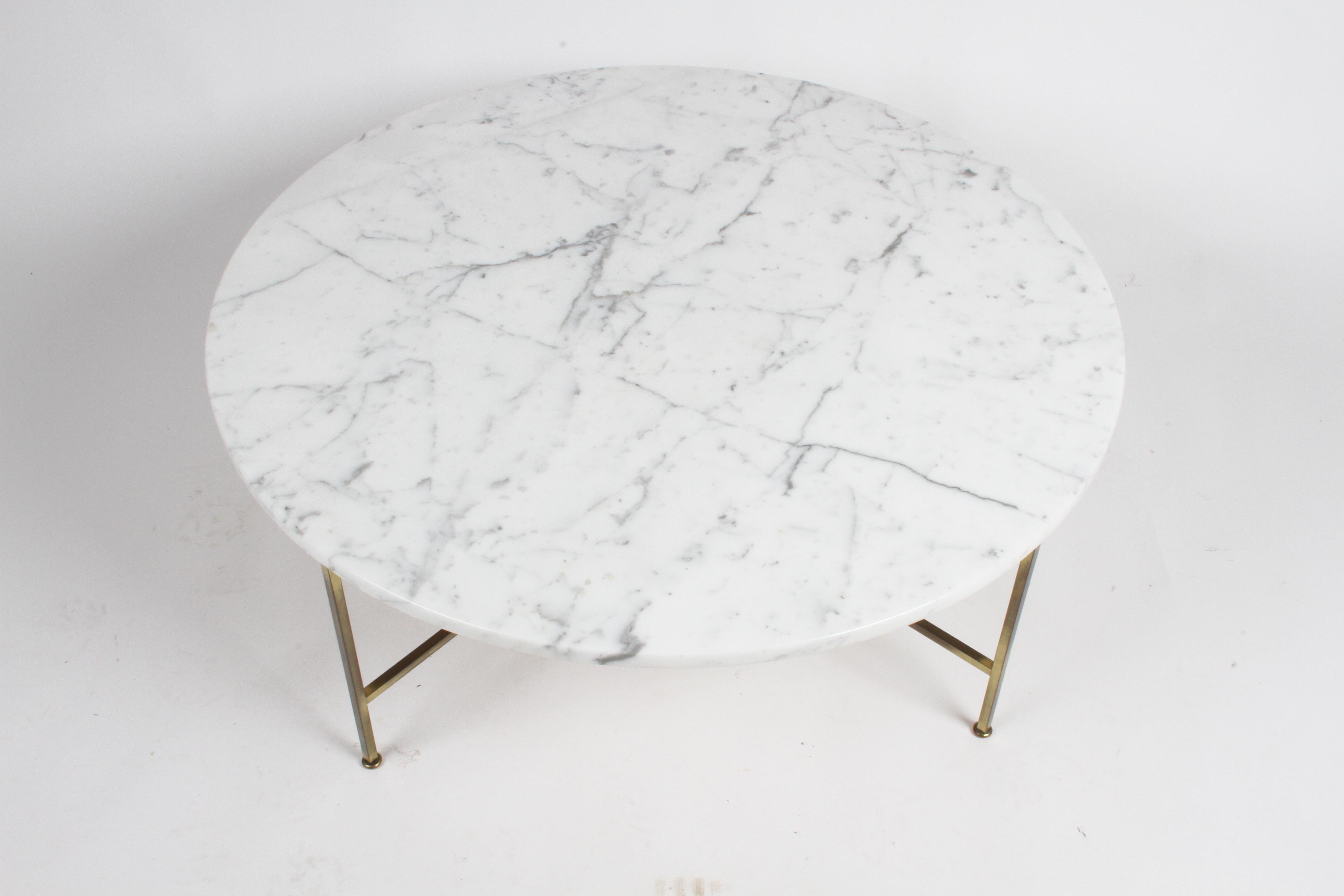 round marble and brass coffee table