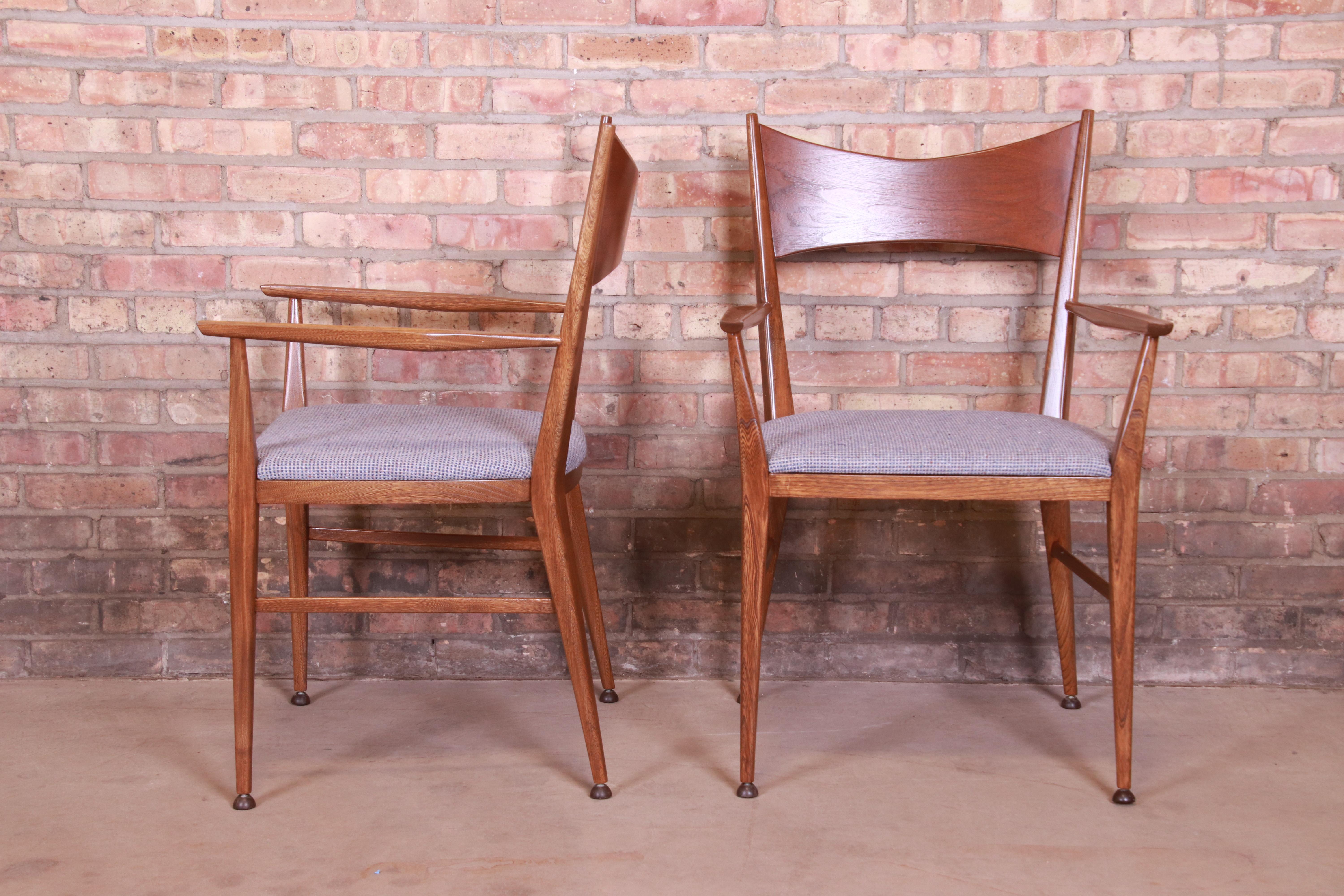 Paul McCobb for Calvin Furniture Sculpted Walnut Dining Chairs, Newly Refinished 1