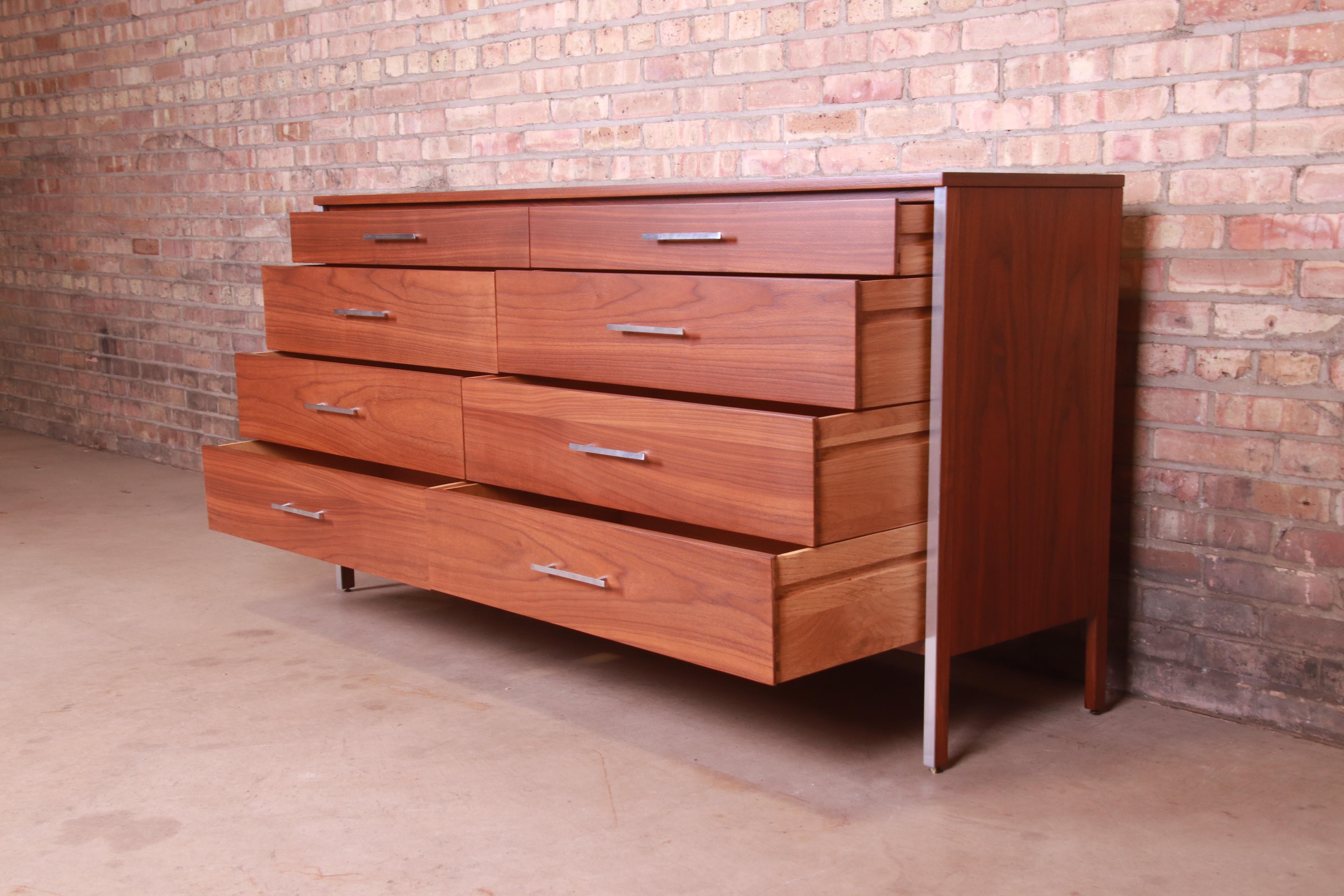 Paul McCobb for Calvin Furniture Walnut Dresser or Credenza, Newly Refinished 3