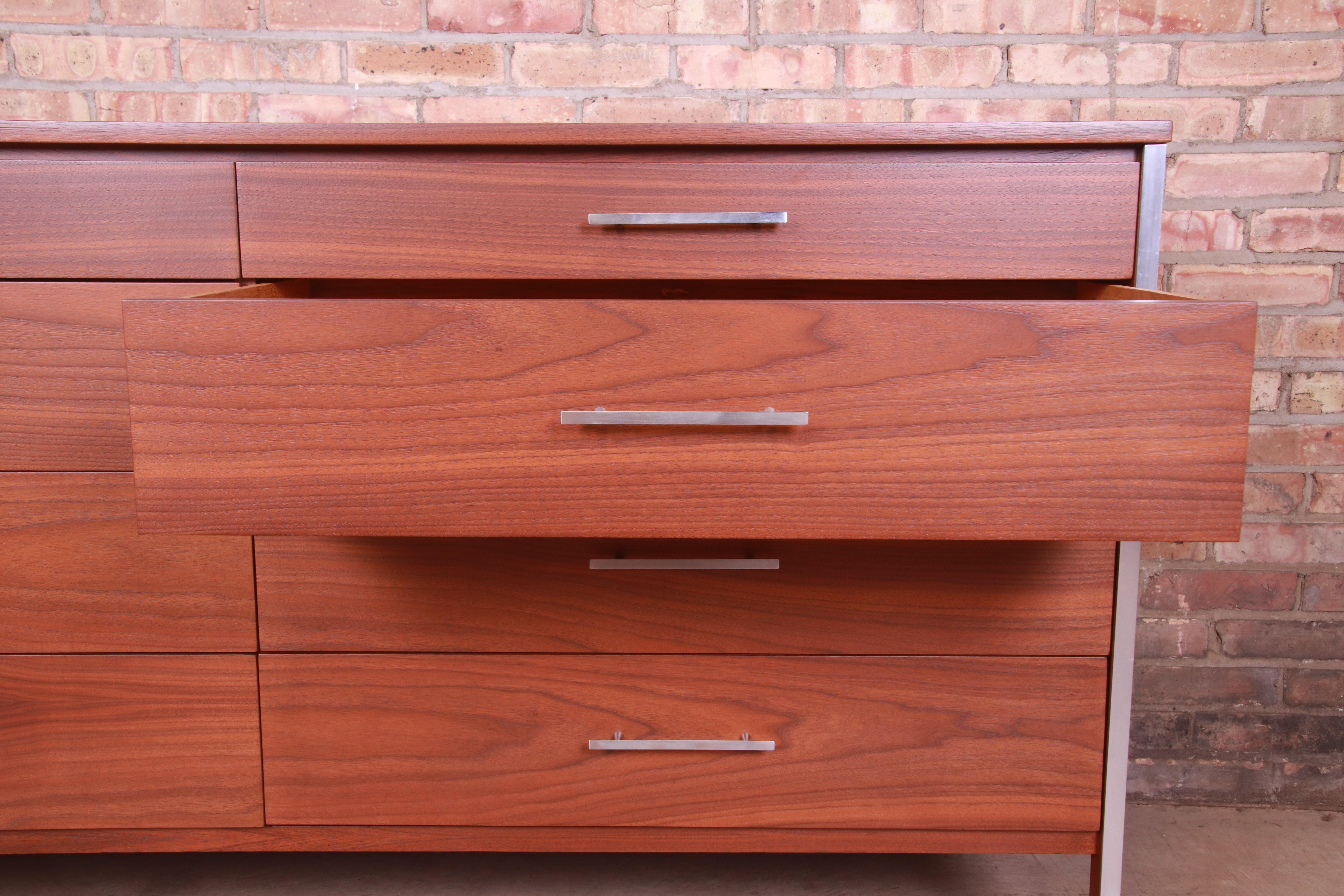 Paul McCobb for Calvin Furniture Walnut Dresser or Credenza, Newly Refinished 5