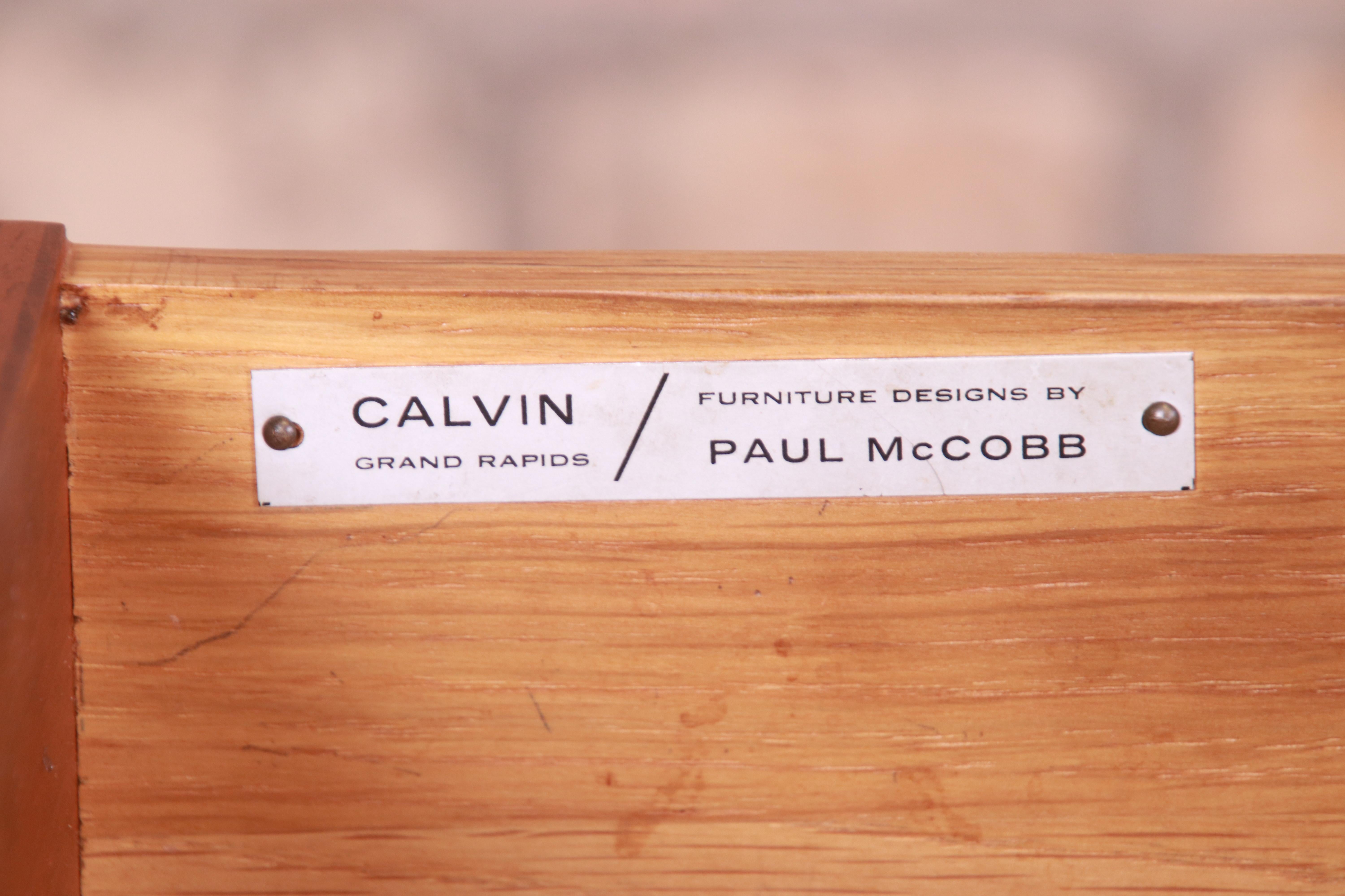 Paul McCobb for Calvin Furniture Walnut Dresser or Credenza, Newly Refinished 10