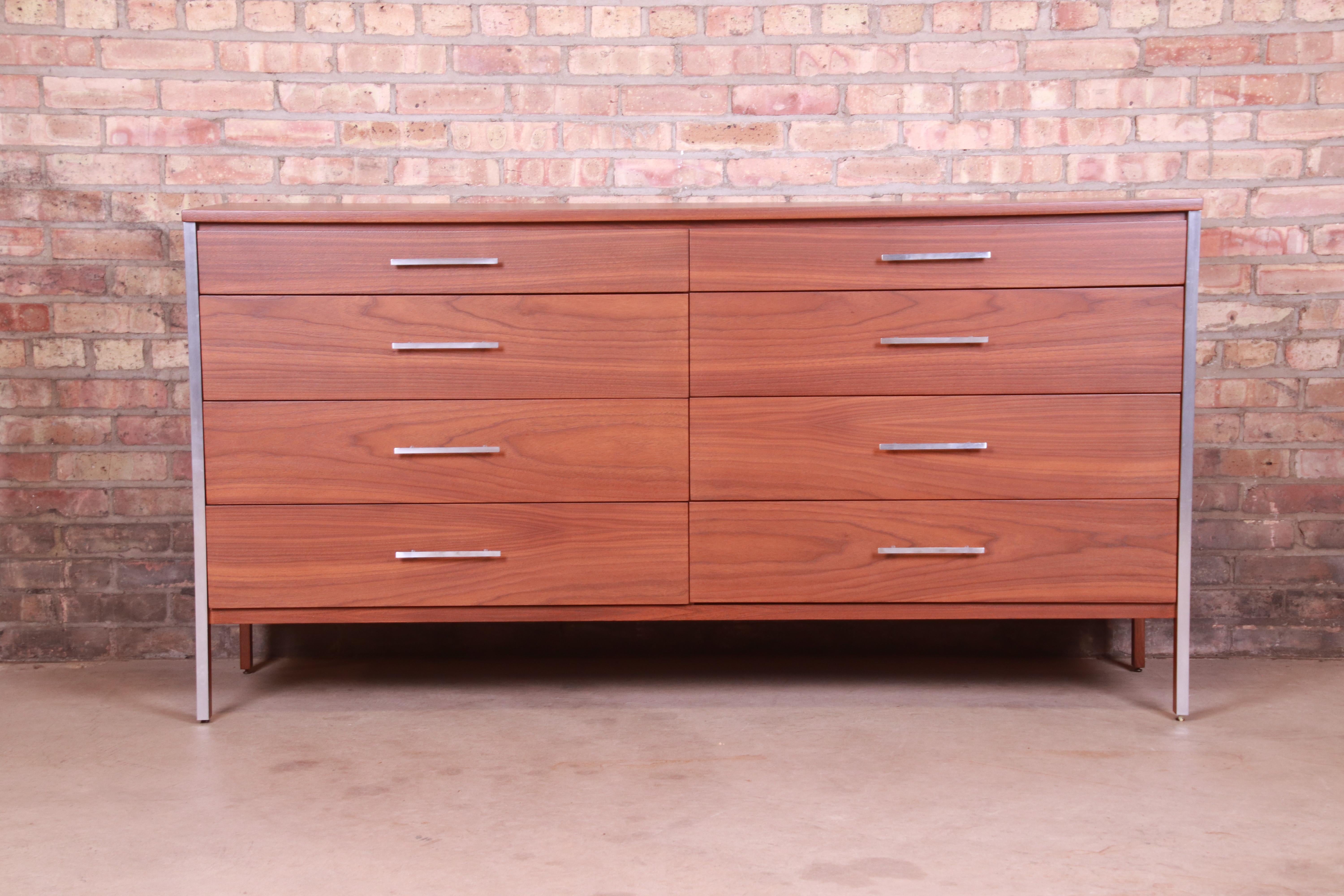 Mid-Century Modern Paul McCobb for Calvin Furniture Walnut Dresser or Credenza, Newly Refinished