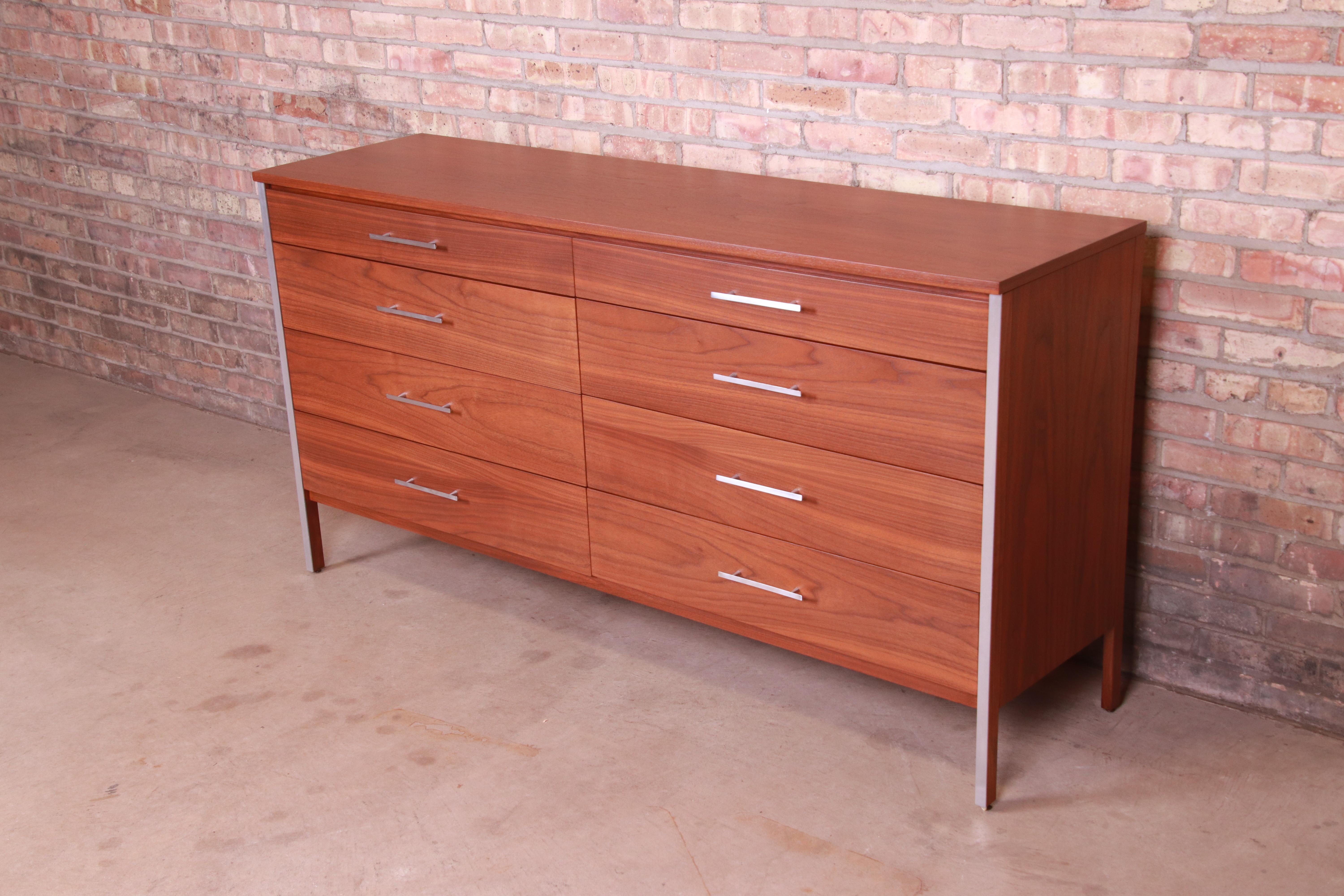 American Paul McCobb for Calvin Furniture Walnut Dresser or Credenza, Newly Refinished
