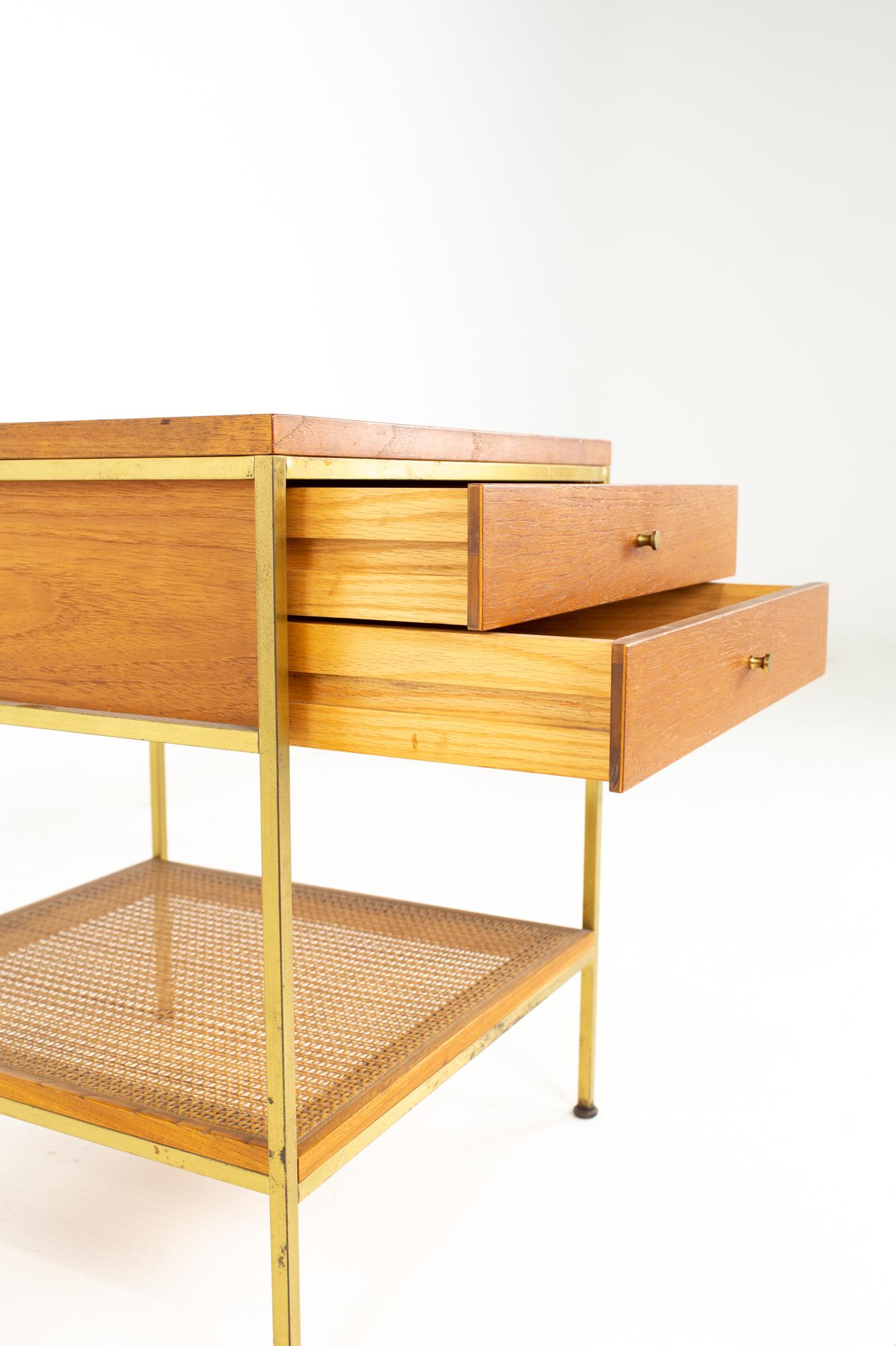 Paul McCobb for Calvin Group Mid Century Oak and Brass Nightstand 5
