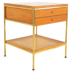 Paul McCobb for Calvin Group Mid Century Oak and Brass Nightstand