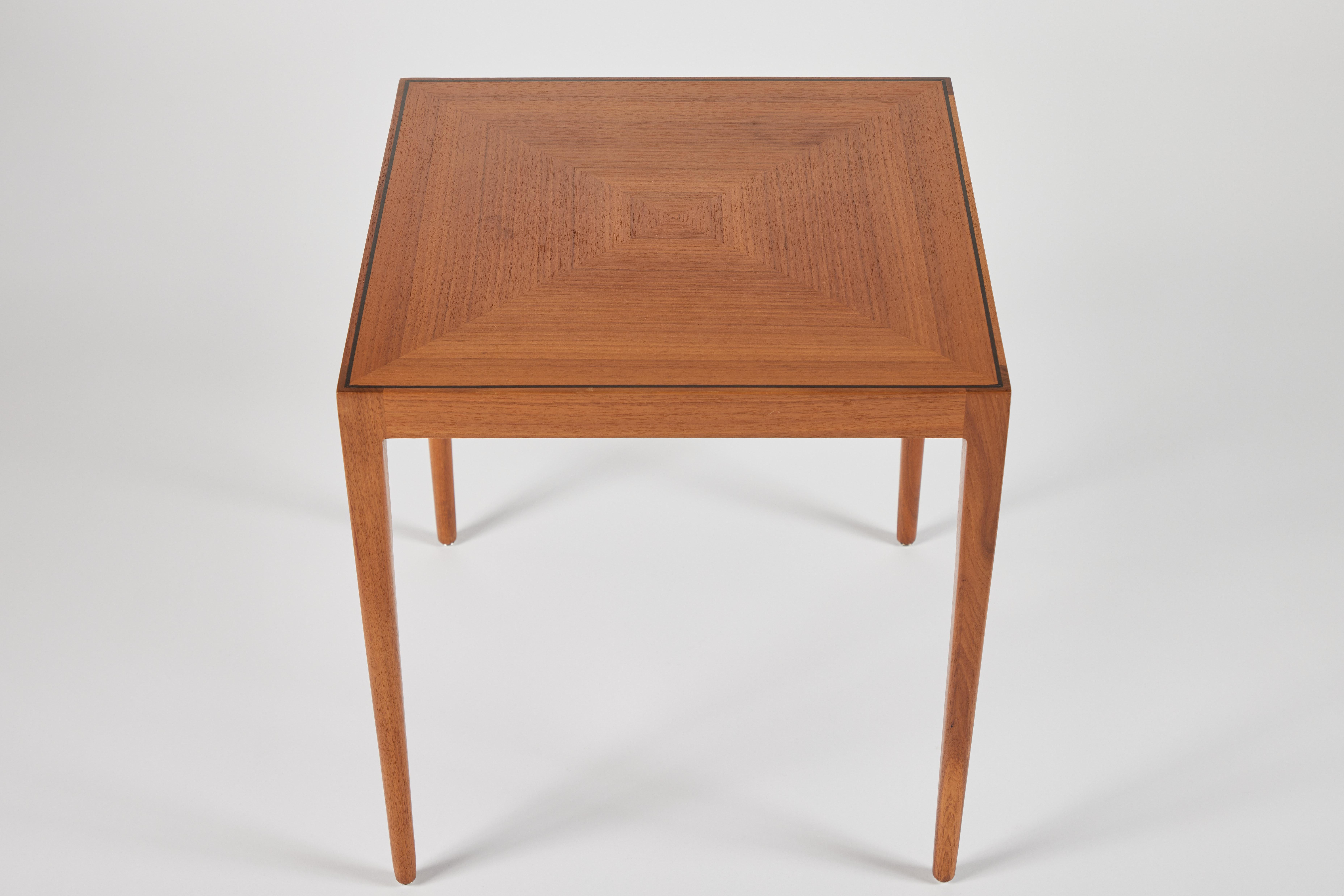 American Paul McCobb for Calvin Inlaid Walnut End Tables, Set of 2, 1960s For Sale