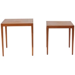 Paul McCobb for Calvin Inlaid Walnut End Tables, Set of 2, 1960s