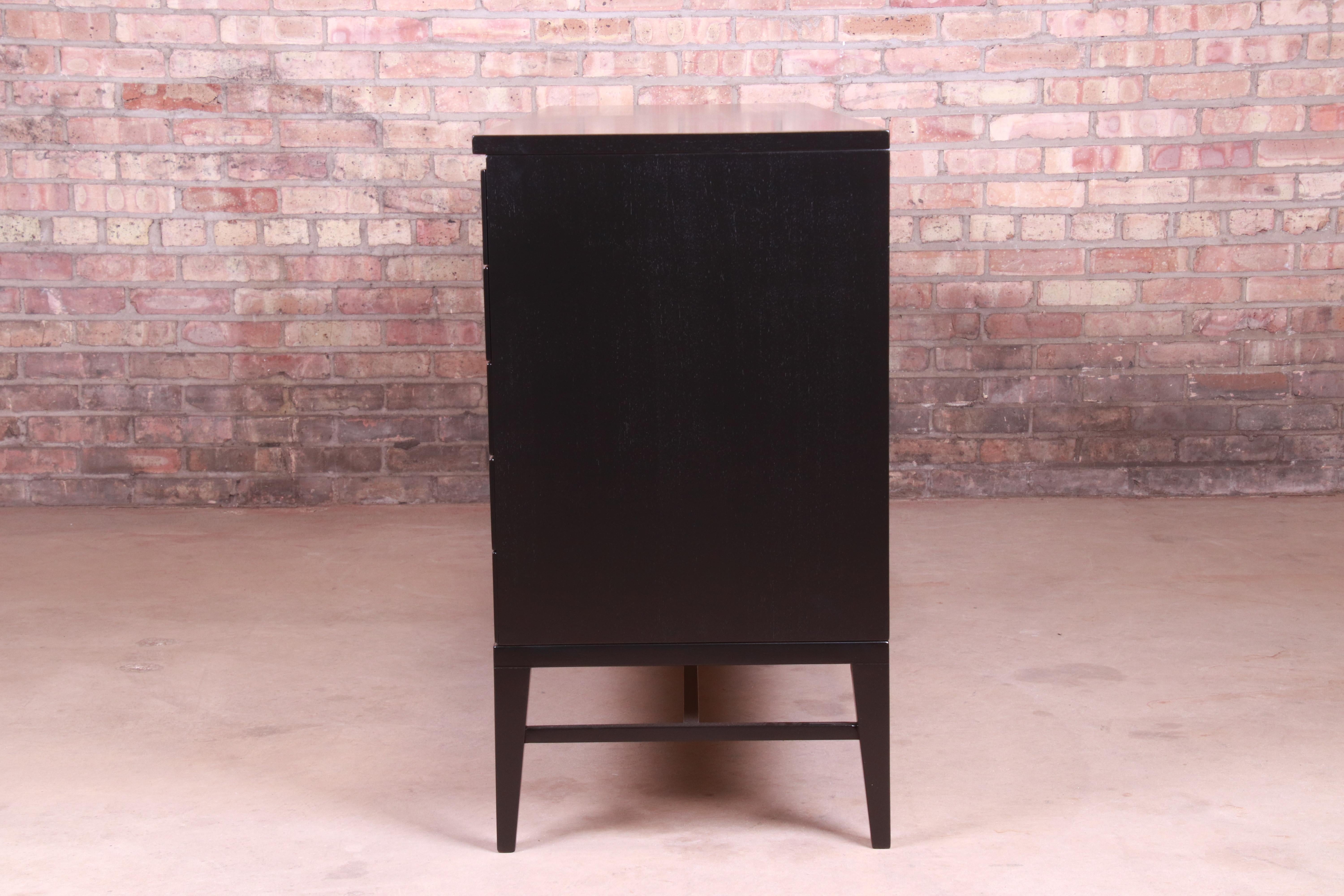 Paul McCobb for Calvin Irwin Collection Black Lacquered Credenza, Refinished 6