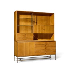 Paul McCobb for Calvin Irwin Collection Mahogany and Brass Credenza and Hutch