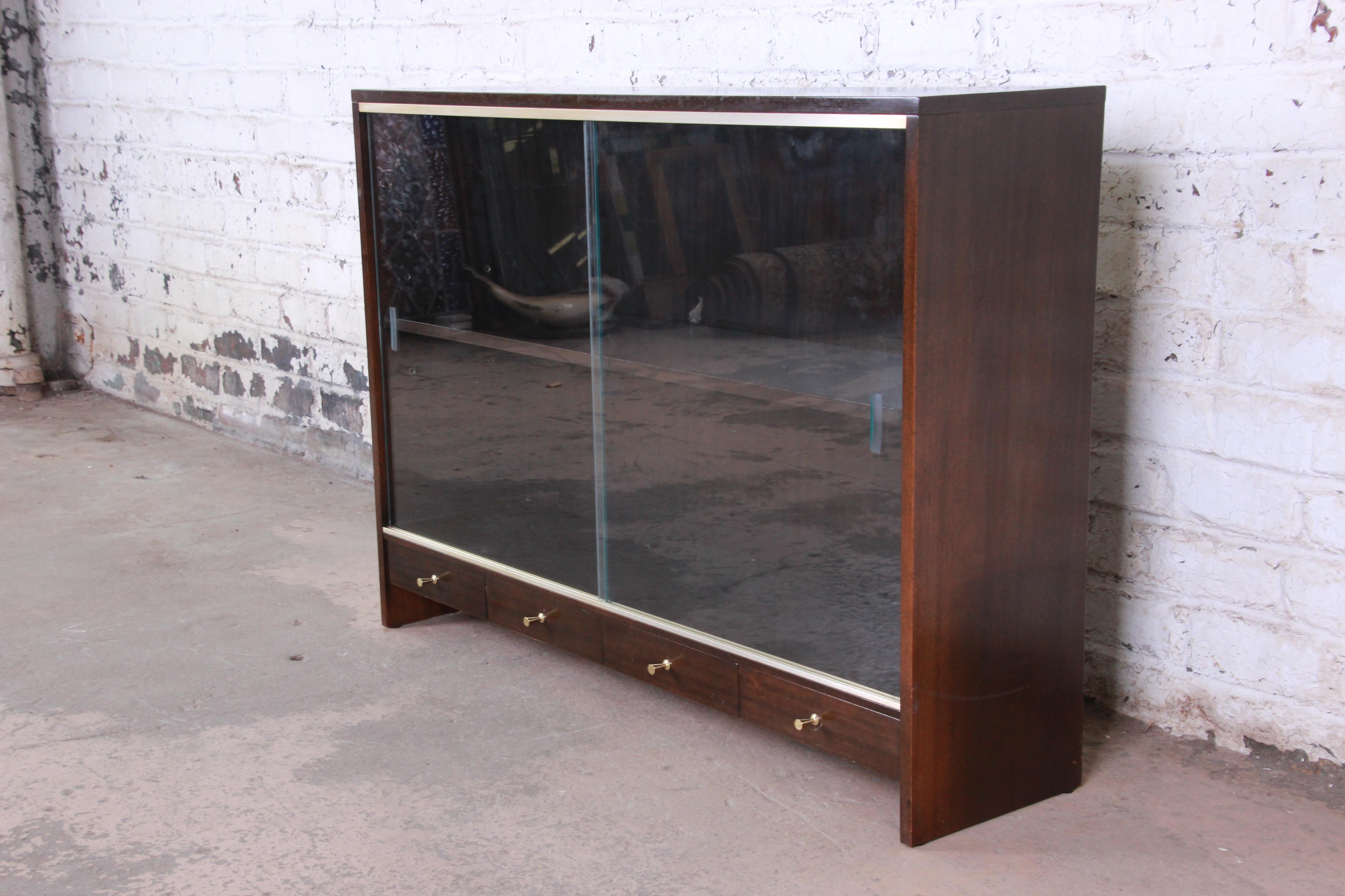 Mid-Century Modern Paul McCobb for Calvin Irwin Collection Mahogany Glass Front Cabinet or Bookcase