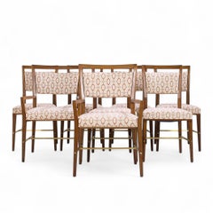 Paul McCobb for Calvin Irwin Collection Walnut, Brass Dining Chairs - Set of 8