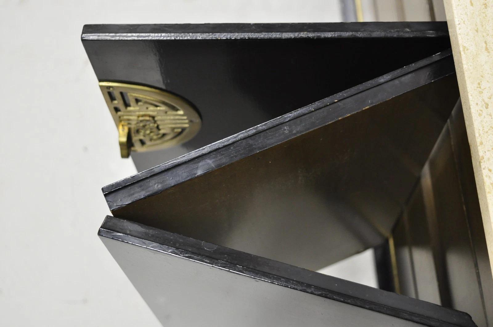 Paul McCobb per Calvin Irwin Credenza con piano in travertino e mogano nero in vendita 8