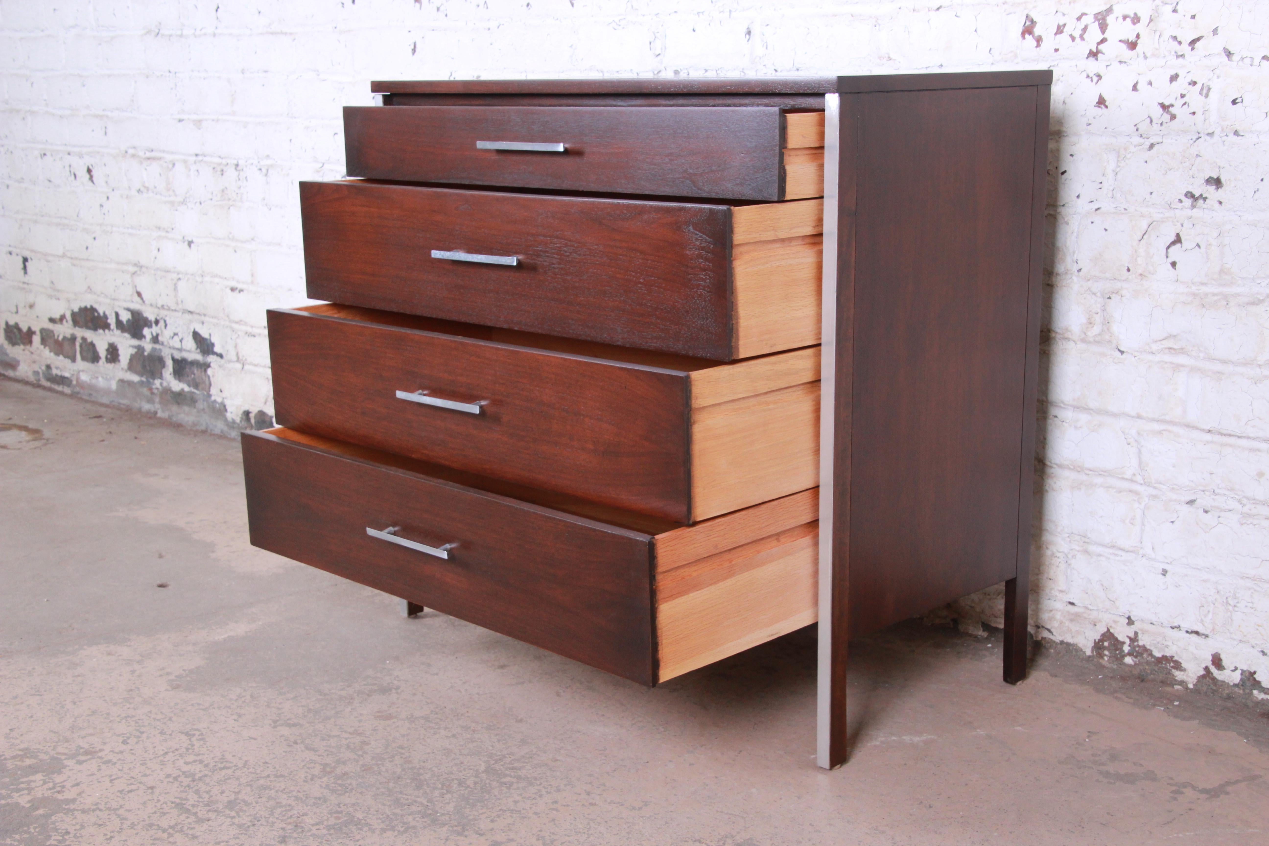 Paul McCobb for Calvin Linear Group Four-Drawer Chest of Drawers, Refinished 2
