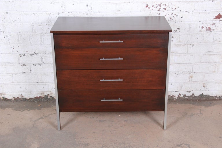 Paul McCobb for Calvin Linear Group Four-Drawer Chest of Drawers, Refinished For Sale 1