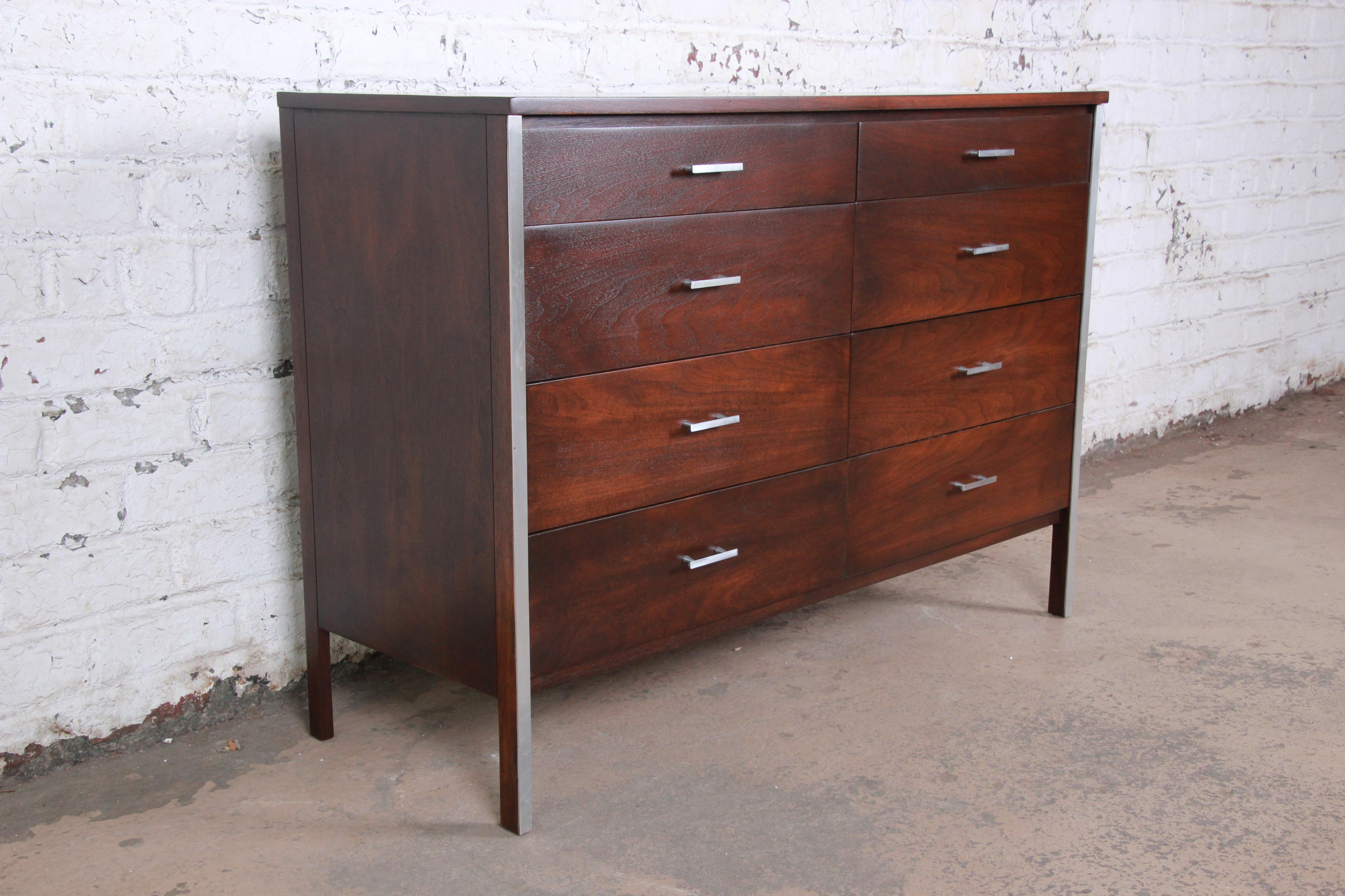 American Paul McCobb for Calvin Linear Group Long Dresser or Credenza, Newly Refinished