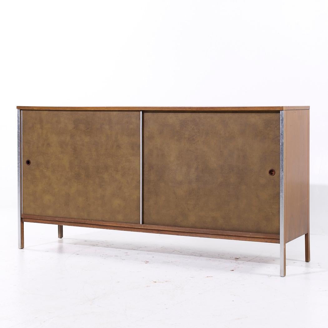 Mid-Century Modern Paul McCobb for Calvin Linear Mid Century Walnut Credenza For Sale