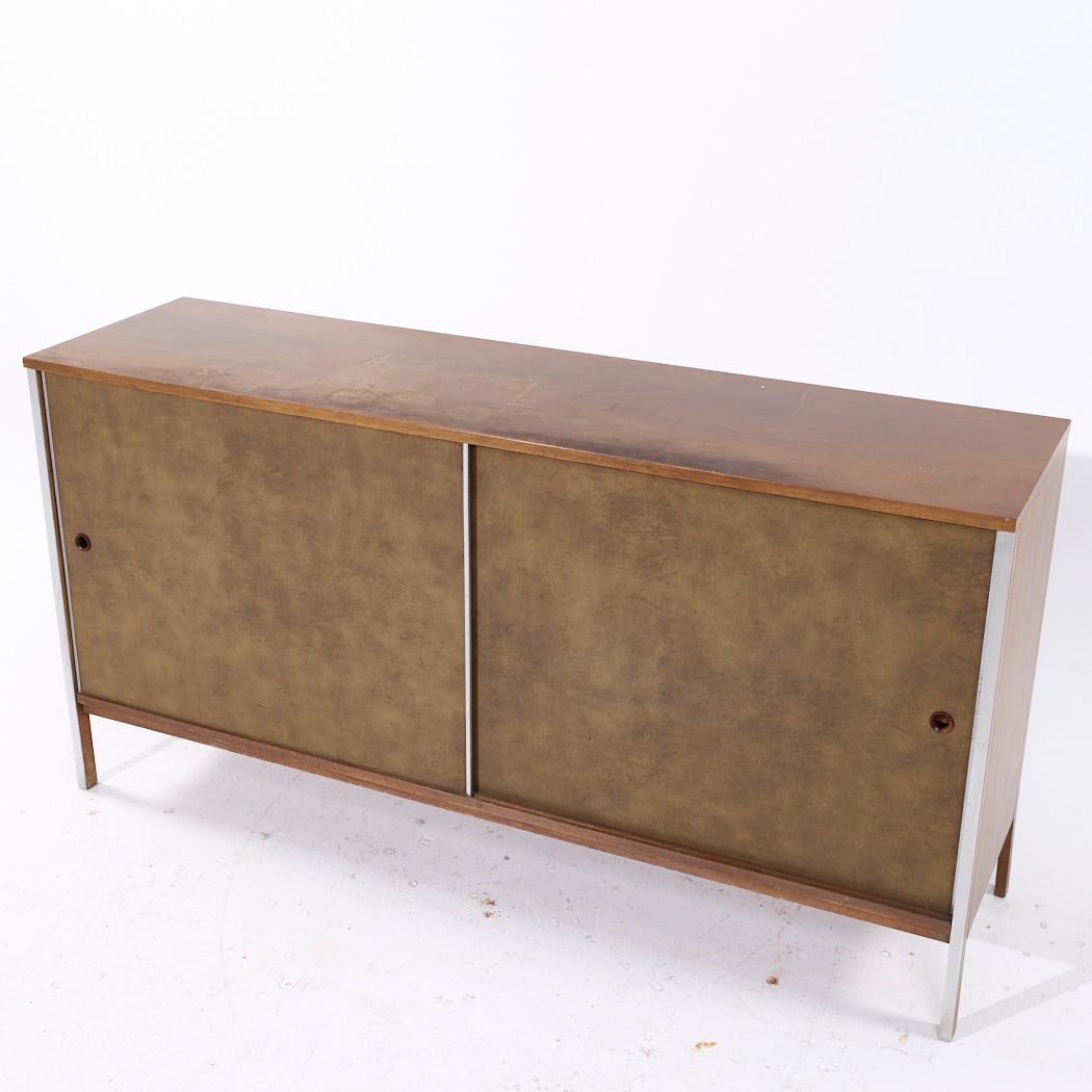 Late 20th Century Paul McCobb for Calvin Linear Mid Century Walnut Credenza For Sale
