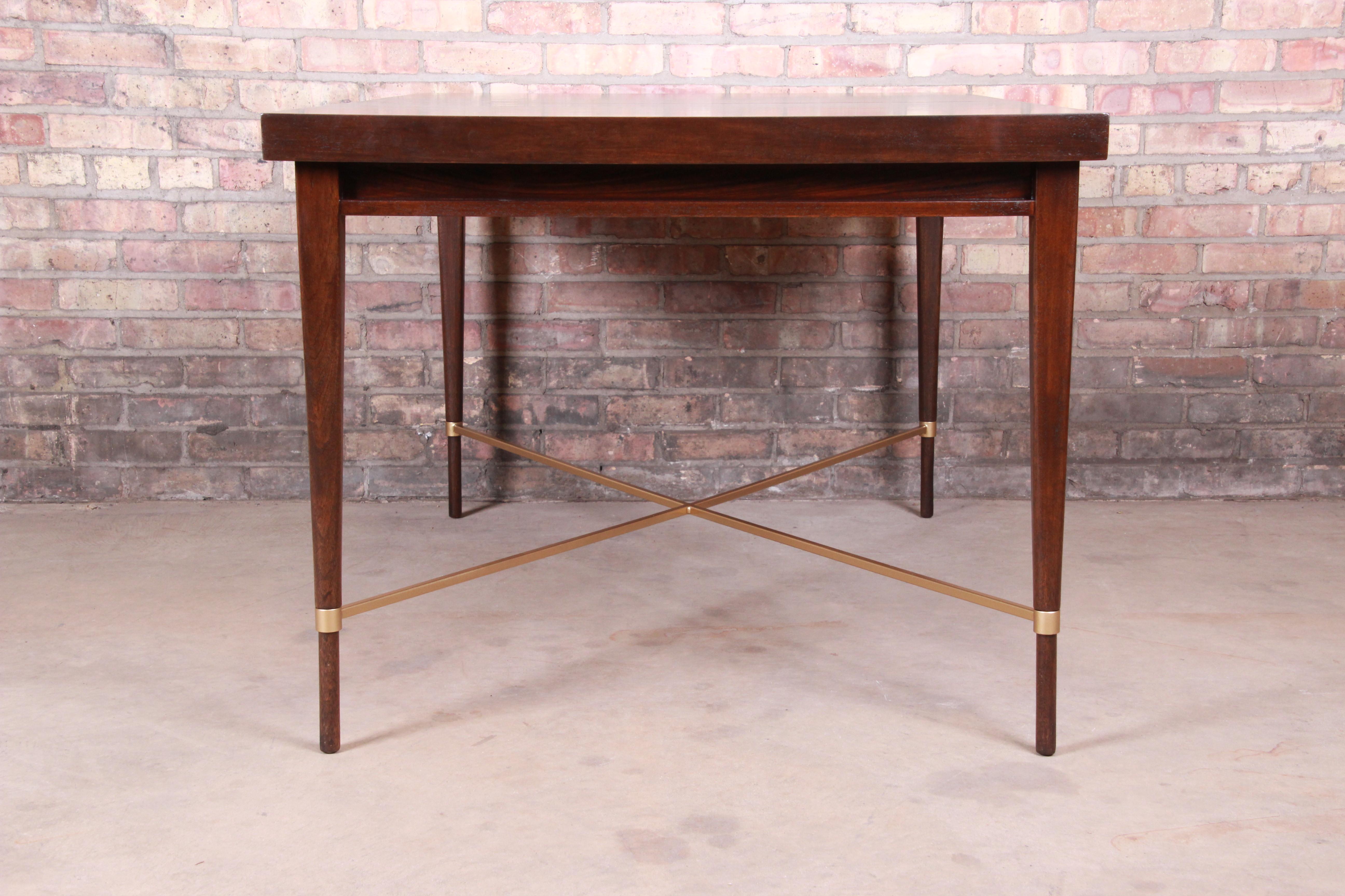 Paul McCobb for Calvin Mahogany and Brass Dining Table, Newly Refinished 12