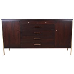 Paul McCobb for Calvin Mahogany and Brass Sideboard Credenza