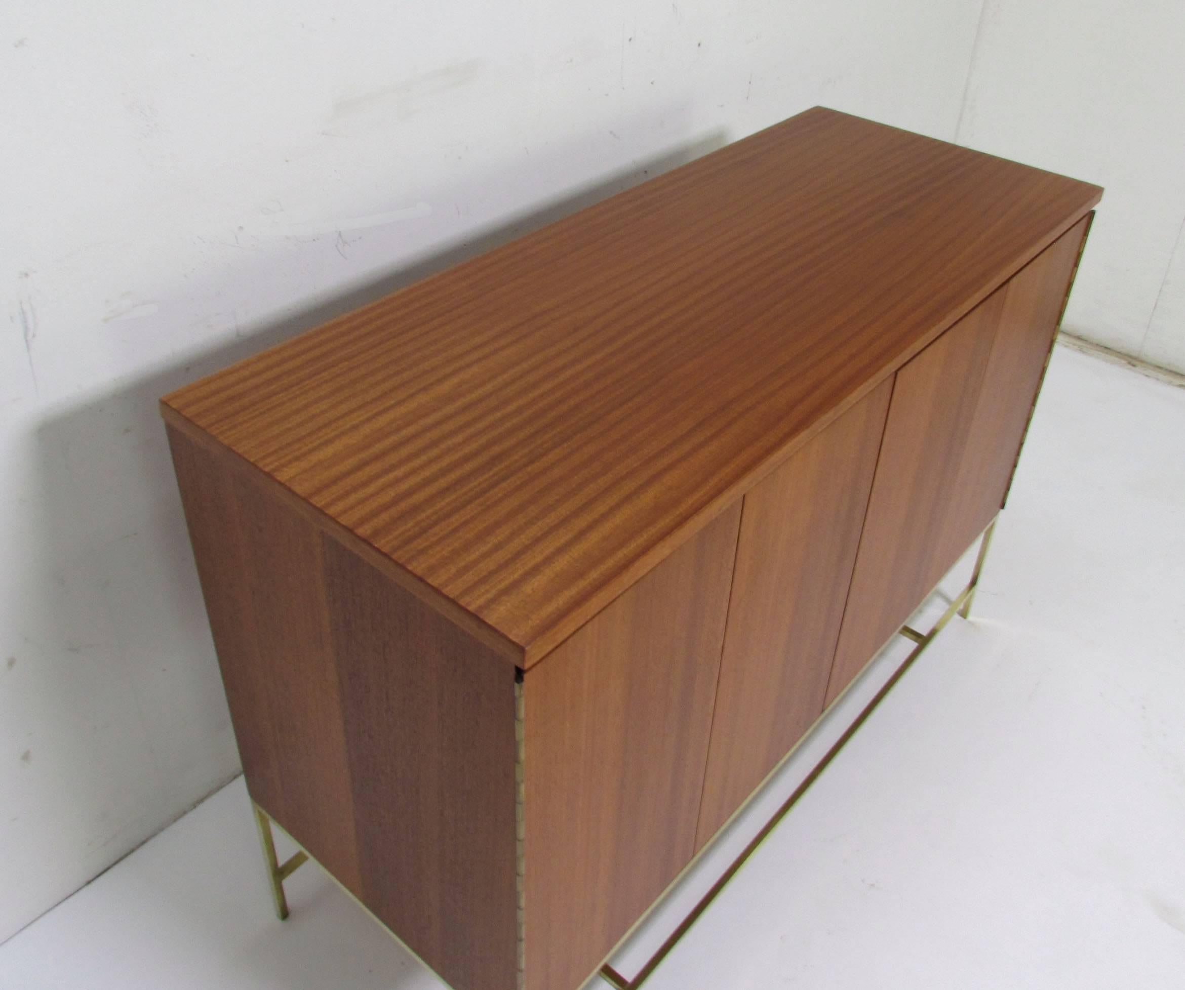 Mid-Century Modern Paul McCobb for Calvin Mahogany and Brass Sideboard