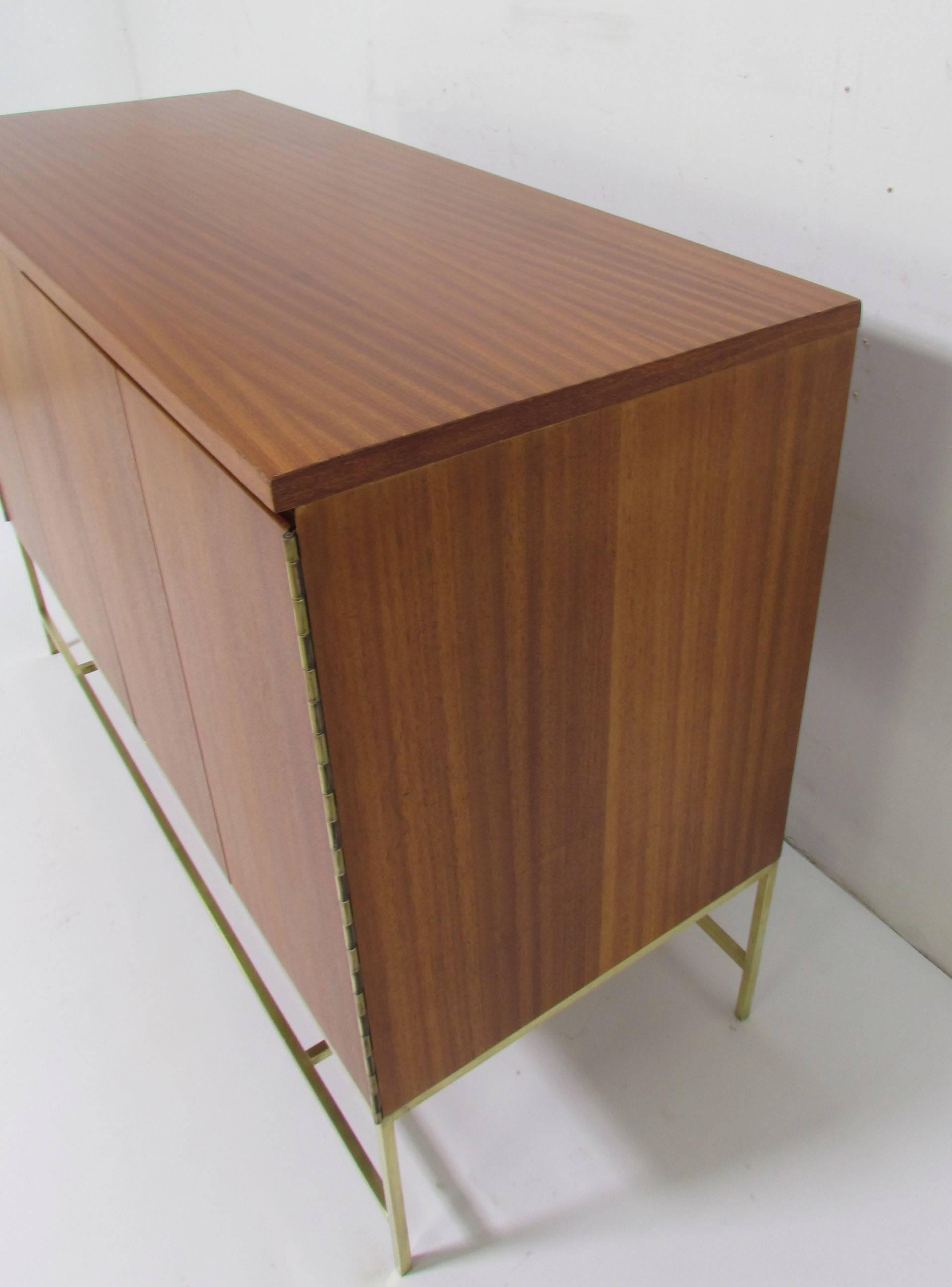 Mid-20th Century Paul McCobb for Calvin Mahogany and Brass Sideboard