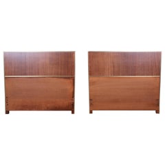 Vintage Paul McCobb for Calvin Mahogany and Brass Twin Headboards, Pair