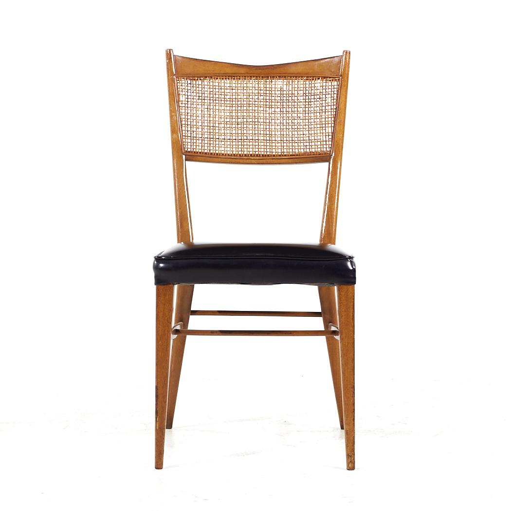 Paul McCobb for Calvin Mahogany and Cane Dining Chairs - Set of 6 In Good Condition For Sale In Countryside, IL