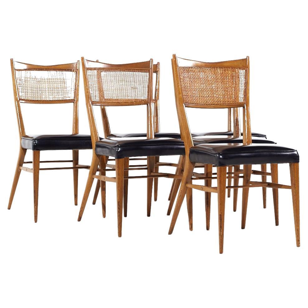 Paul McCobb for Calvin Mahogany and Cane Dining Chairs - Set of 6 For Sale