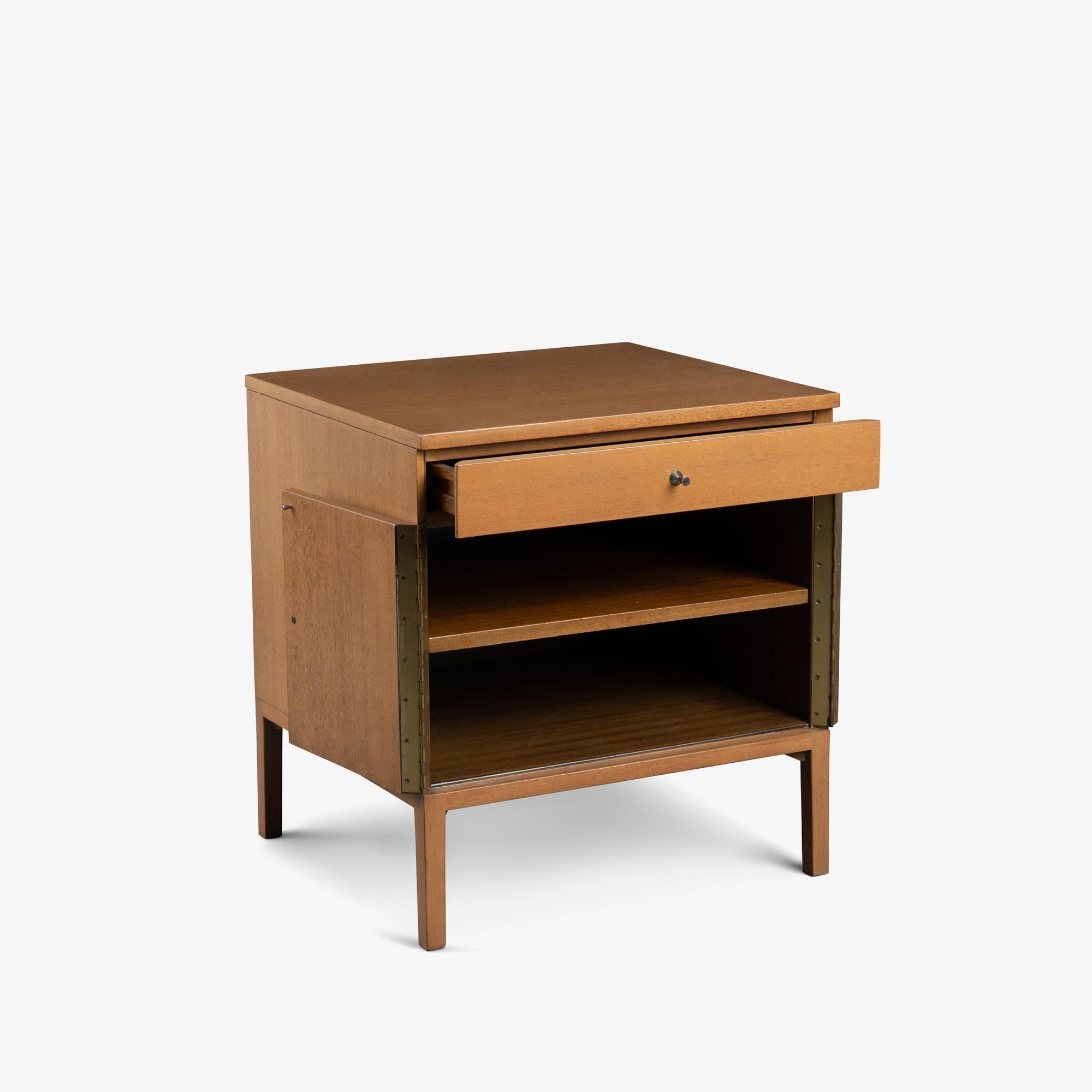 American Paul McCobb for Calvin Mahogany Nightstand End Tables, Pair For Sale