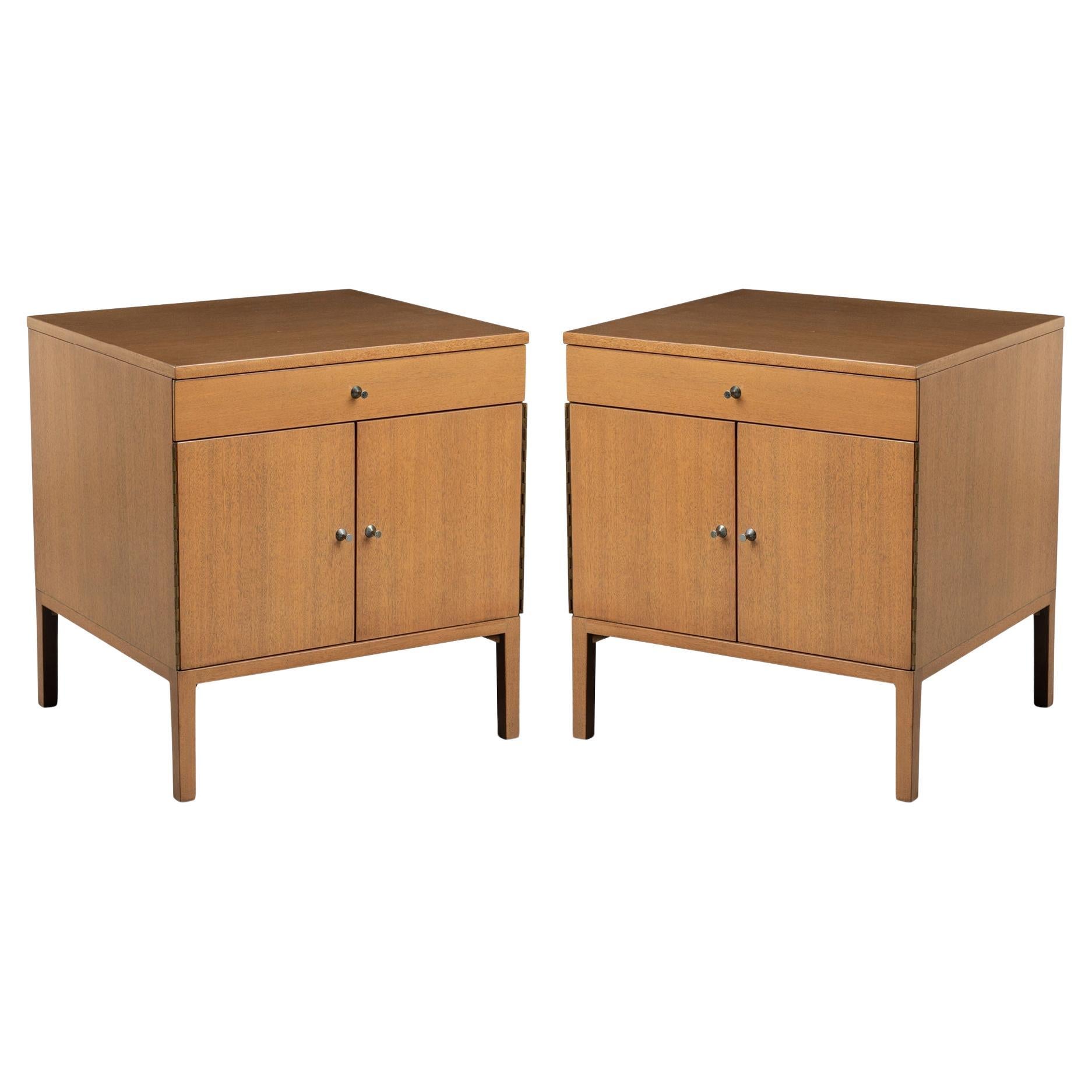 Paul McCobb for Calvin Mahogany Nightstand End Tables, Pair For Sale