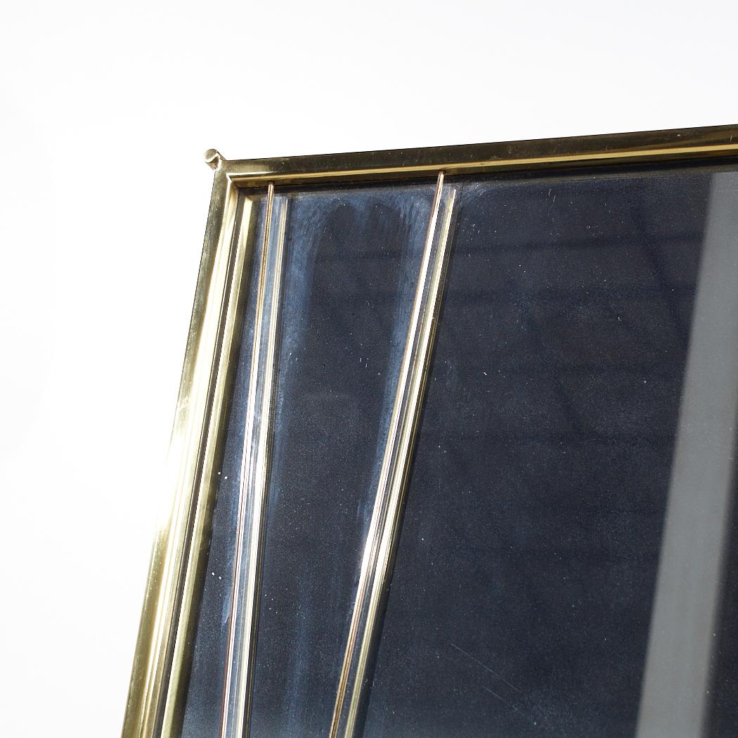 American Paul McCobb for Calvin Mid Century Brass Framed Mirror For Sale
