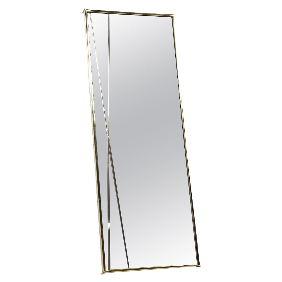 Paul McCobb for Calvin Mid Century Brass Framed Mirror