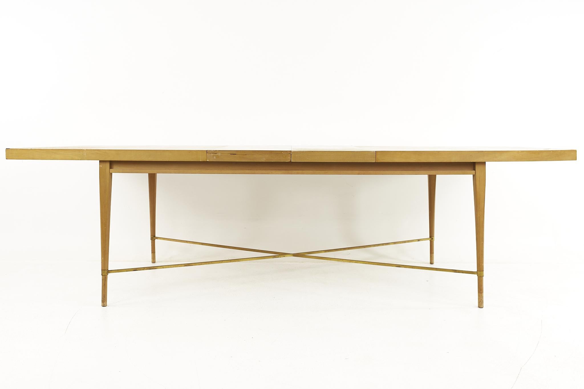 Paul McCobb for Calvin Mid Century Brass X Base Dining Table For Sale 3