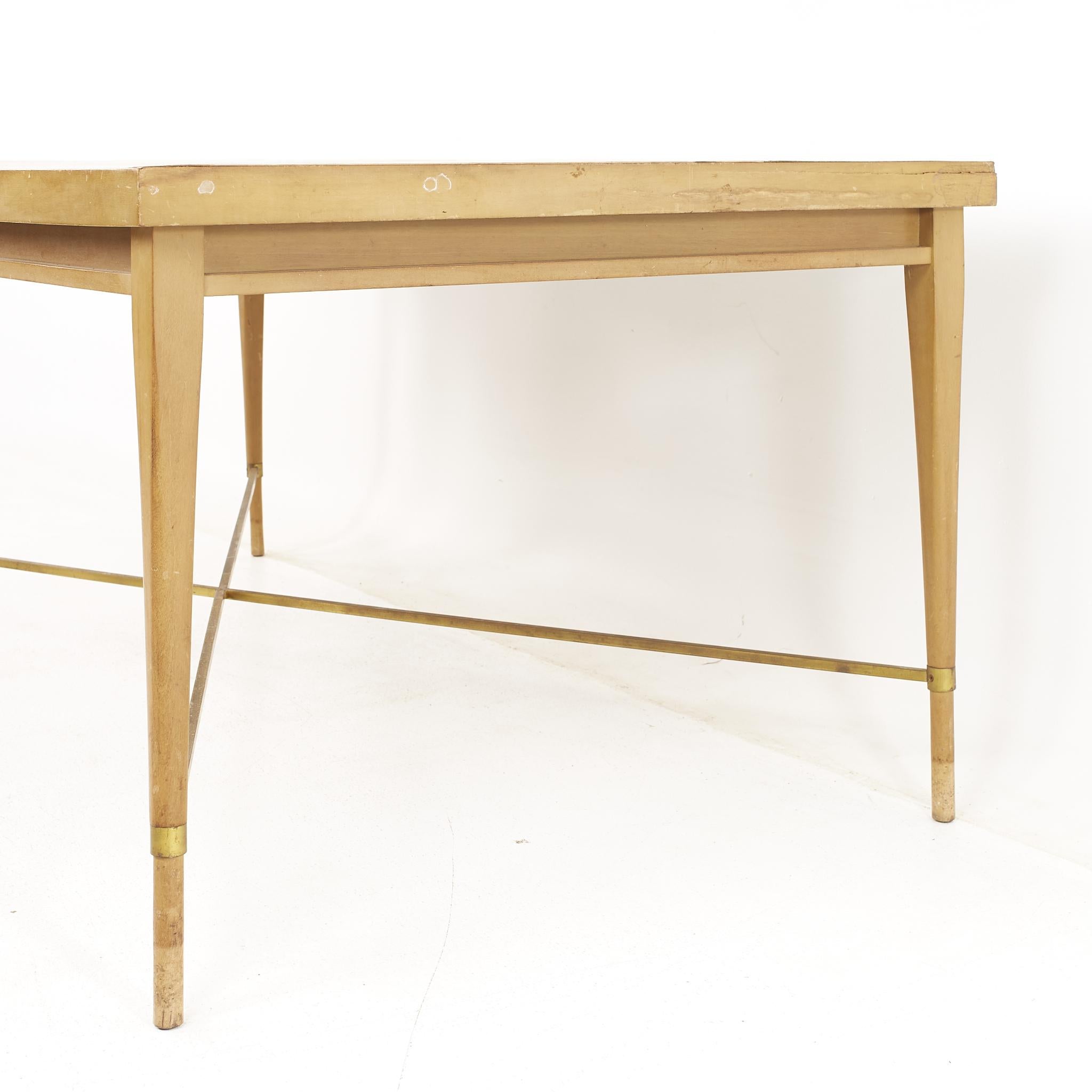 Paul McCobb for Calvin Mid Century Brass X Base Dining Table For Sale 6