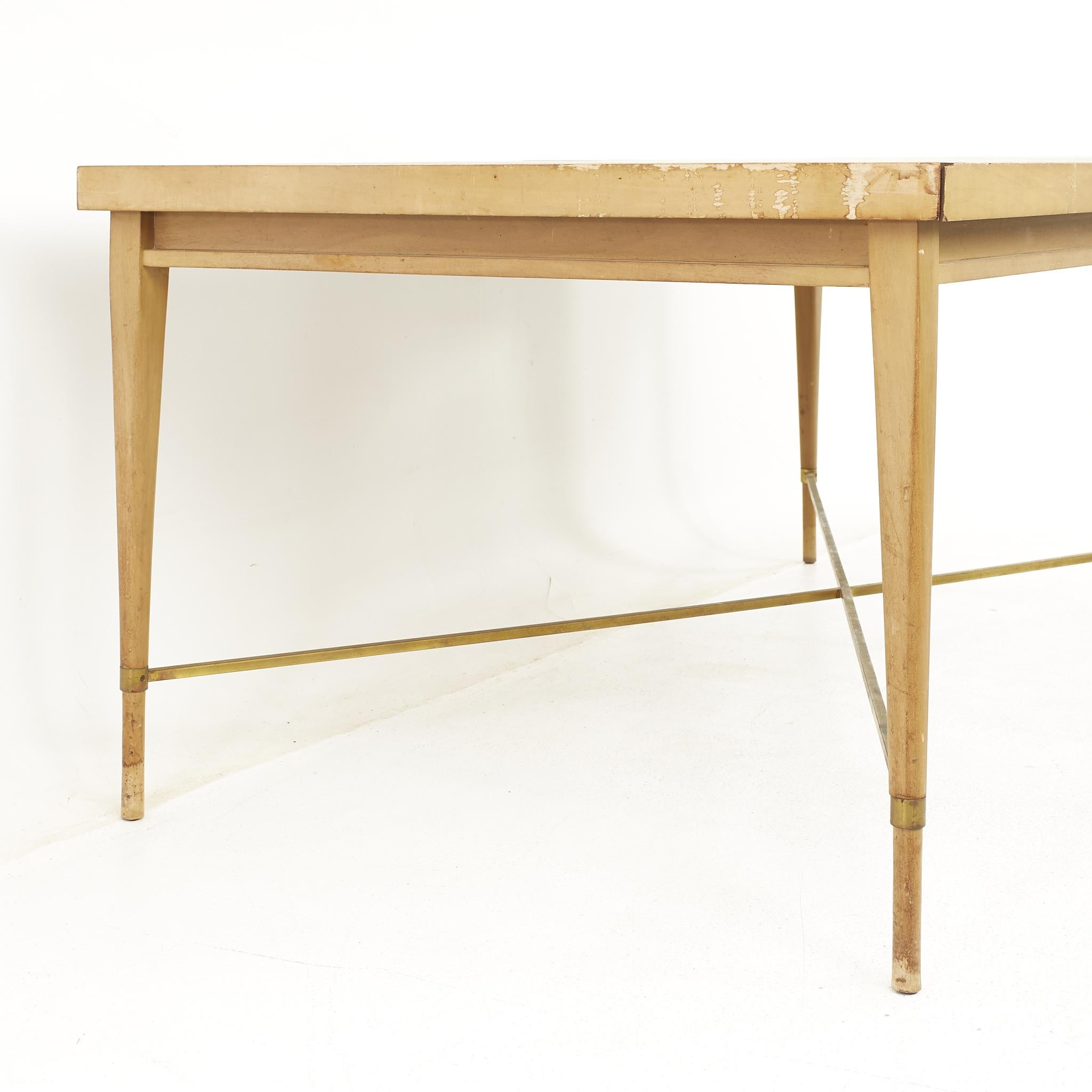 Paul McCobb for Calvin Mid Century Brass X Base Dining Table For Sale 7