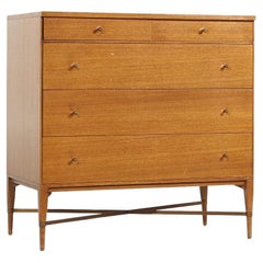 Paul McCobb for Calvin Mid Century Brass X Base Dresser Chest of Drawers