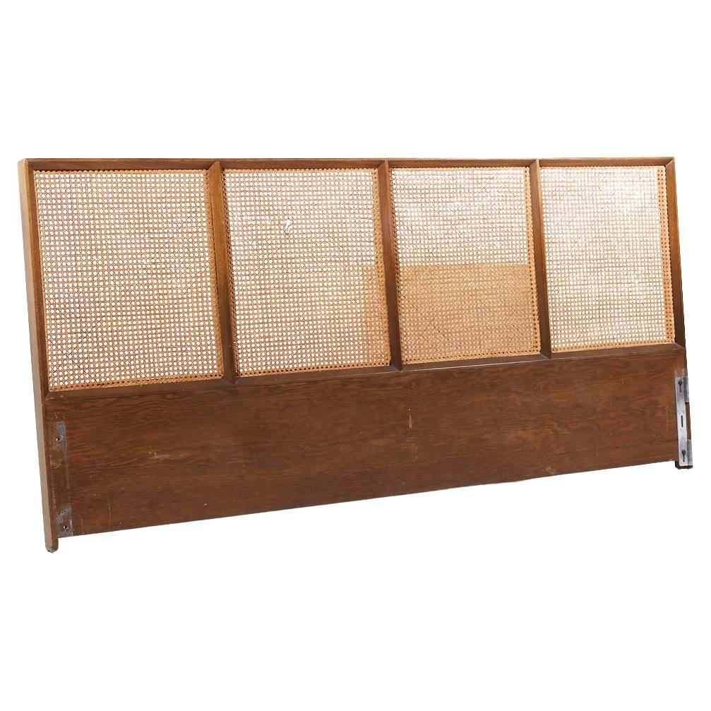 Paul McCobb for Calvin Mid Century Cane King Headboard (Tête de lit en rotin)