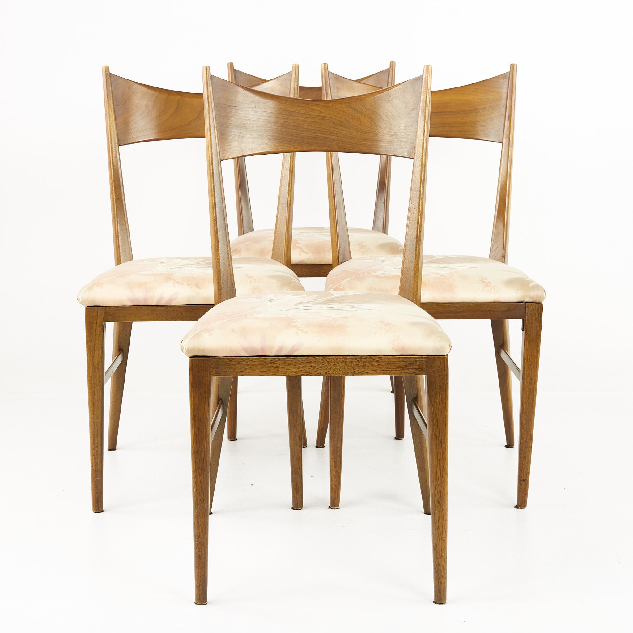 Paul McCobb for Calvin mid century dining chairs - Set of 4

Each chair measures: 17.5 wide x 18 deep x 35 inches high, with a seat height of 18 inches

All pieces of furniture can be had in what we call restored vintage condition. That means