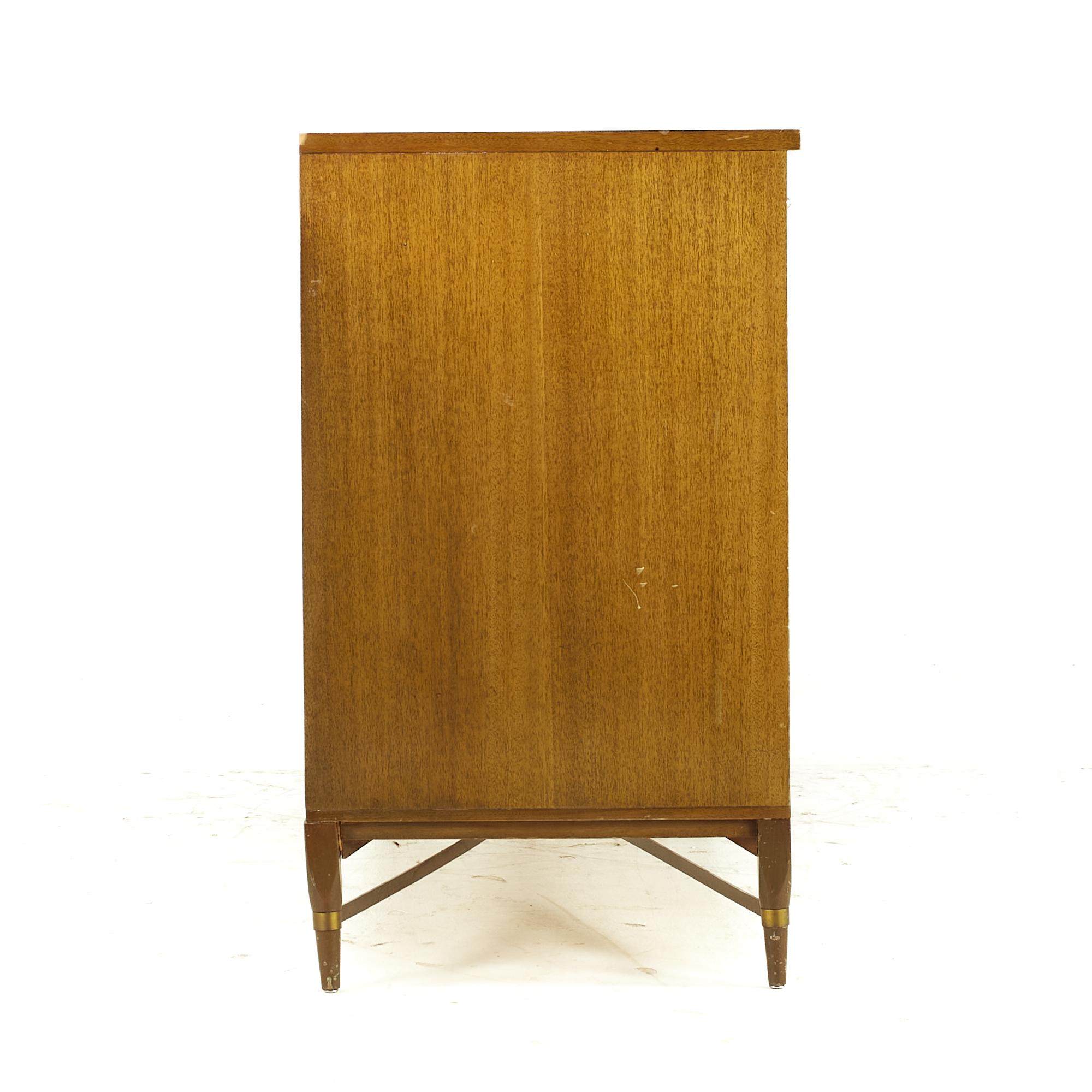 American Paul McCobb for Calvin Midcentury Mahogany and Brass Credenza