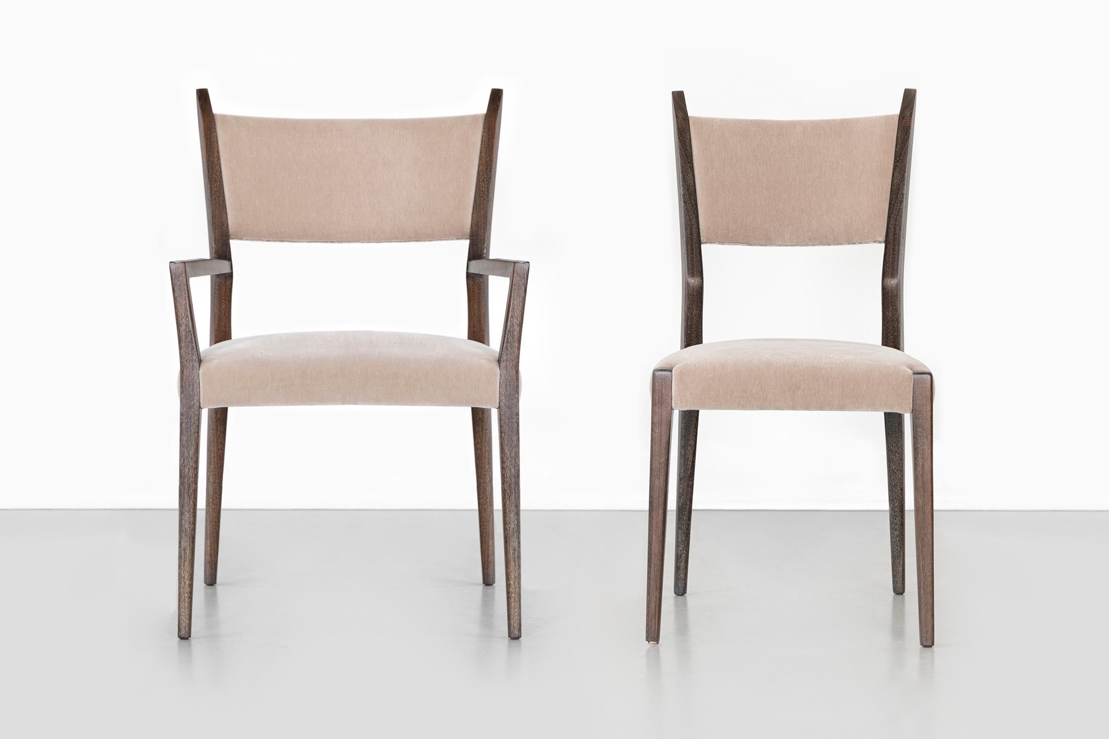Mohair Paul McCobb for Calvin Mid-Century Modern Dining Chairs Freshly Restored For Sale