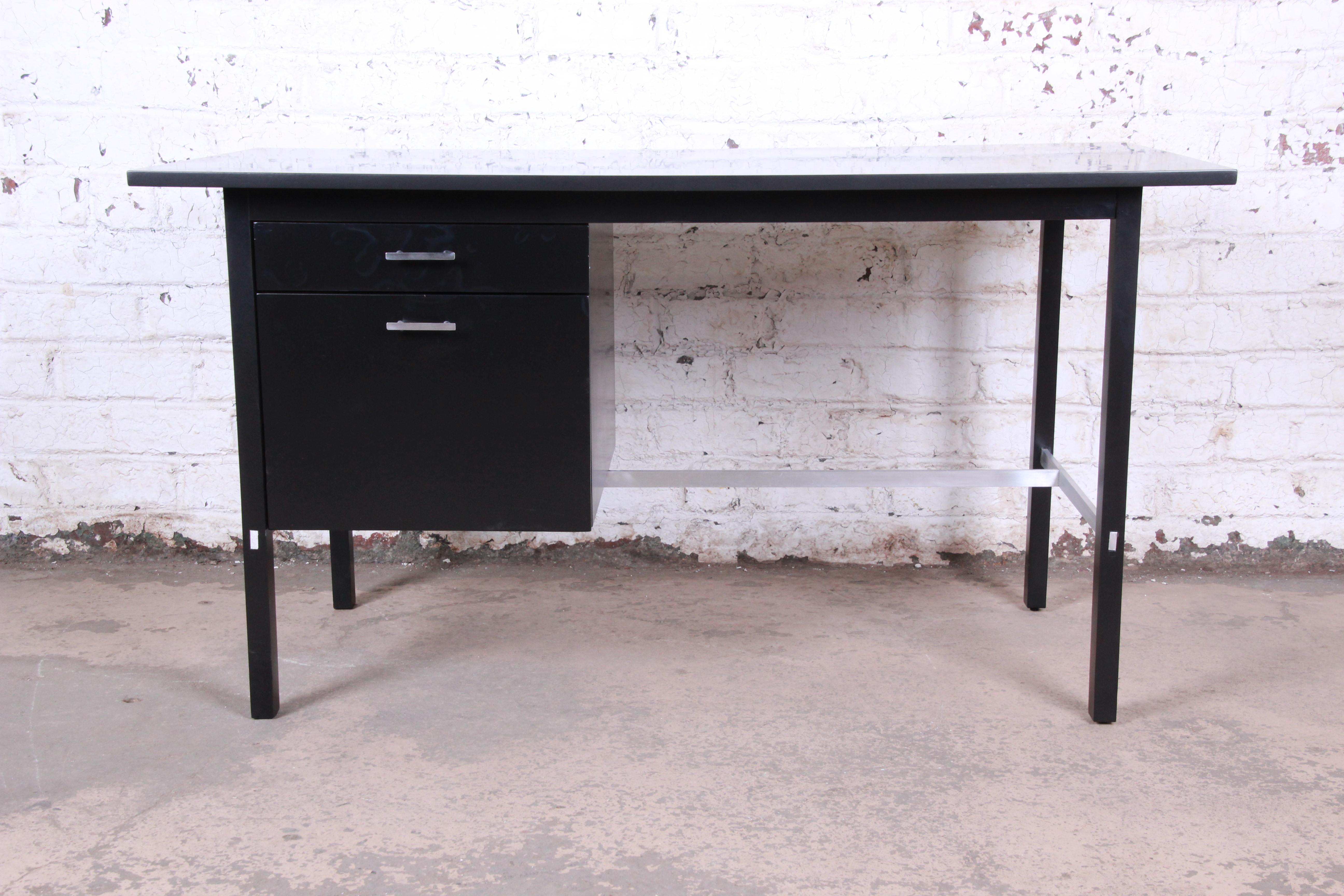 American Paul McCobb for Calvin Mid-Century Modern Ebonized Desk, Newly Refinished