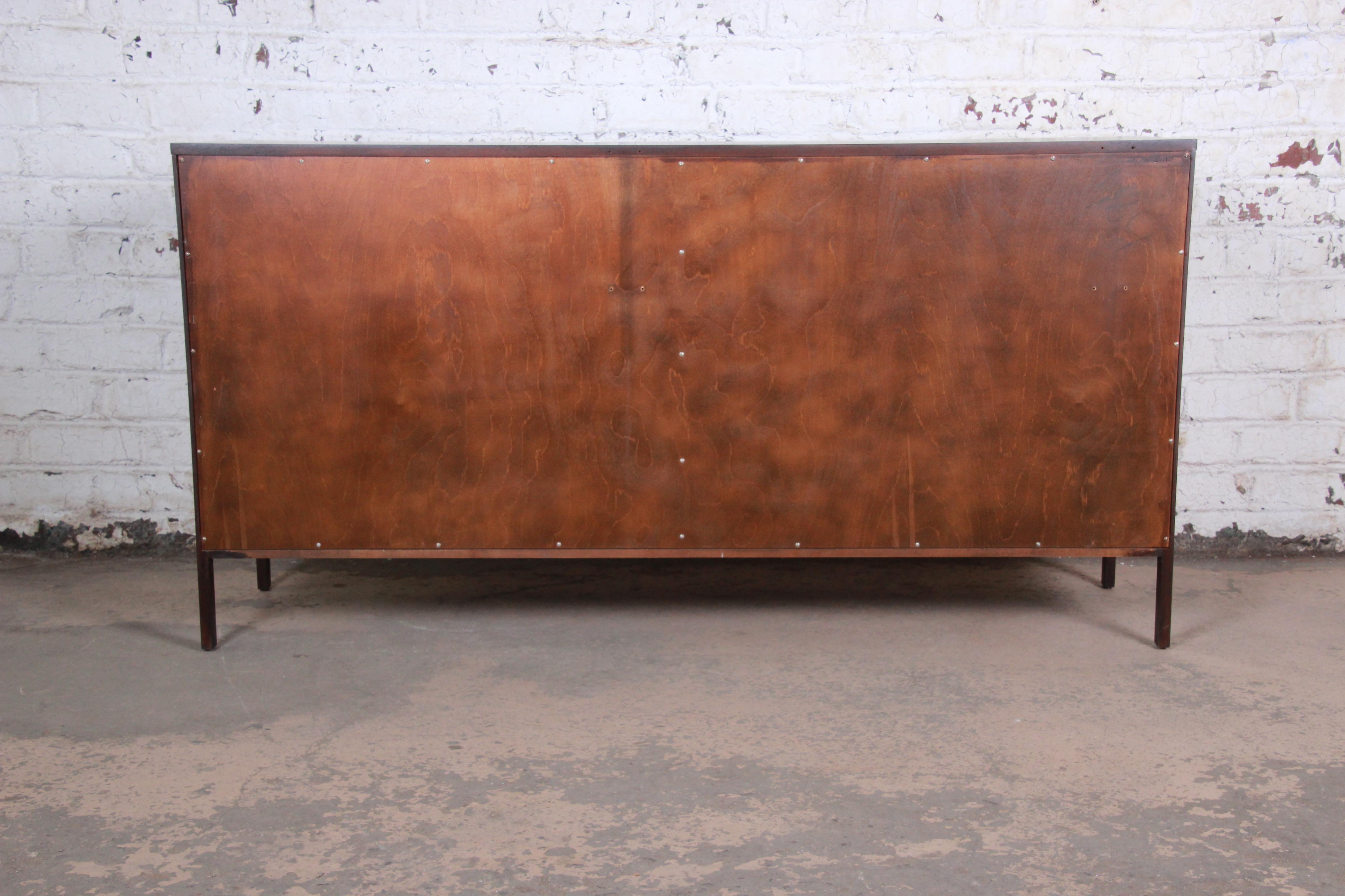 Paul McCobb for Calvin Mid-Century Modern Walnut Dresser or Credenza, Refinished For Sale 7