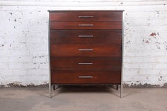 Paul McCobb for Calvin Mid-Century Modern Walnut Highboy Dresser, Refinished