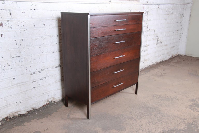 Paul Mccobb For Calvin Mid Century Modern Walnut Highboy Dresser