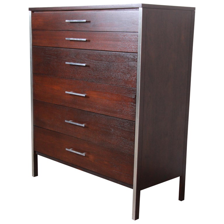 Paul Mccobb For Calvin Mid Century Modern Walnut Highboy Dresser