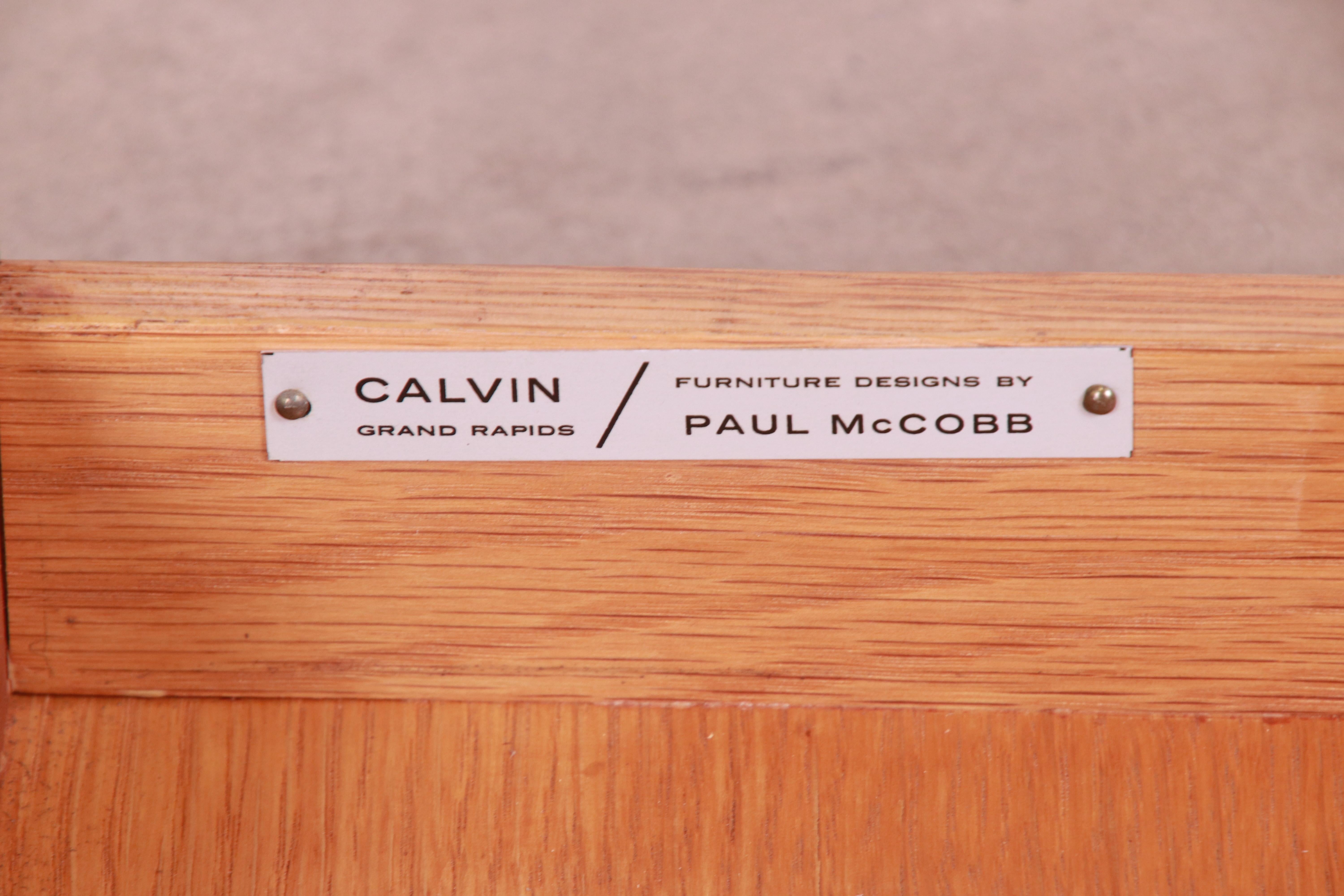 Paul McCobb for Calvin Mid-Century Modern Walnut Nightstand, Newly Refinished 6