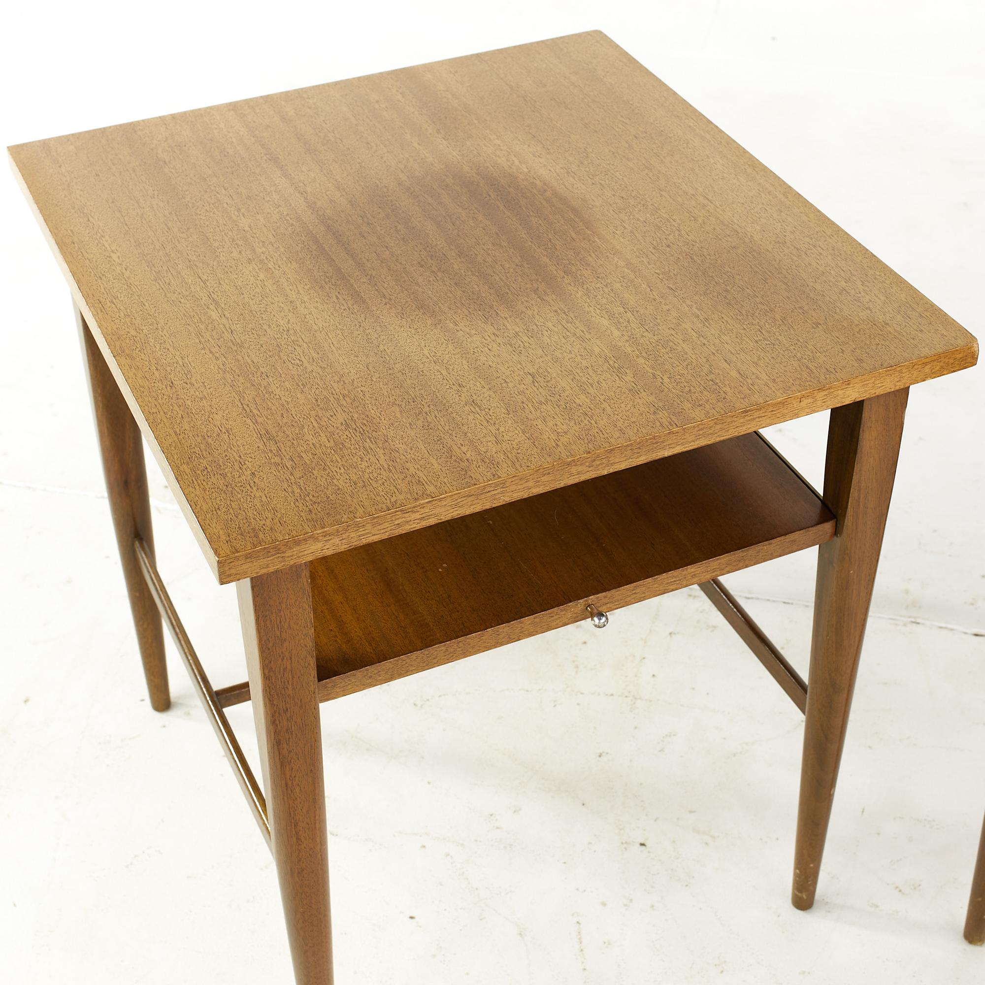 Paul McCobb for Calvin Mid Century Side End Tables, Pair For Sale 3