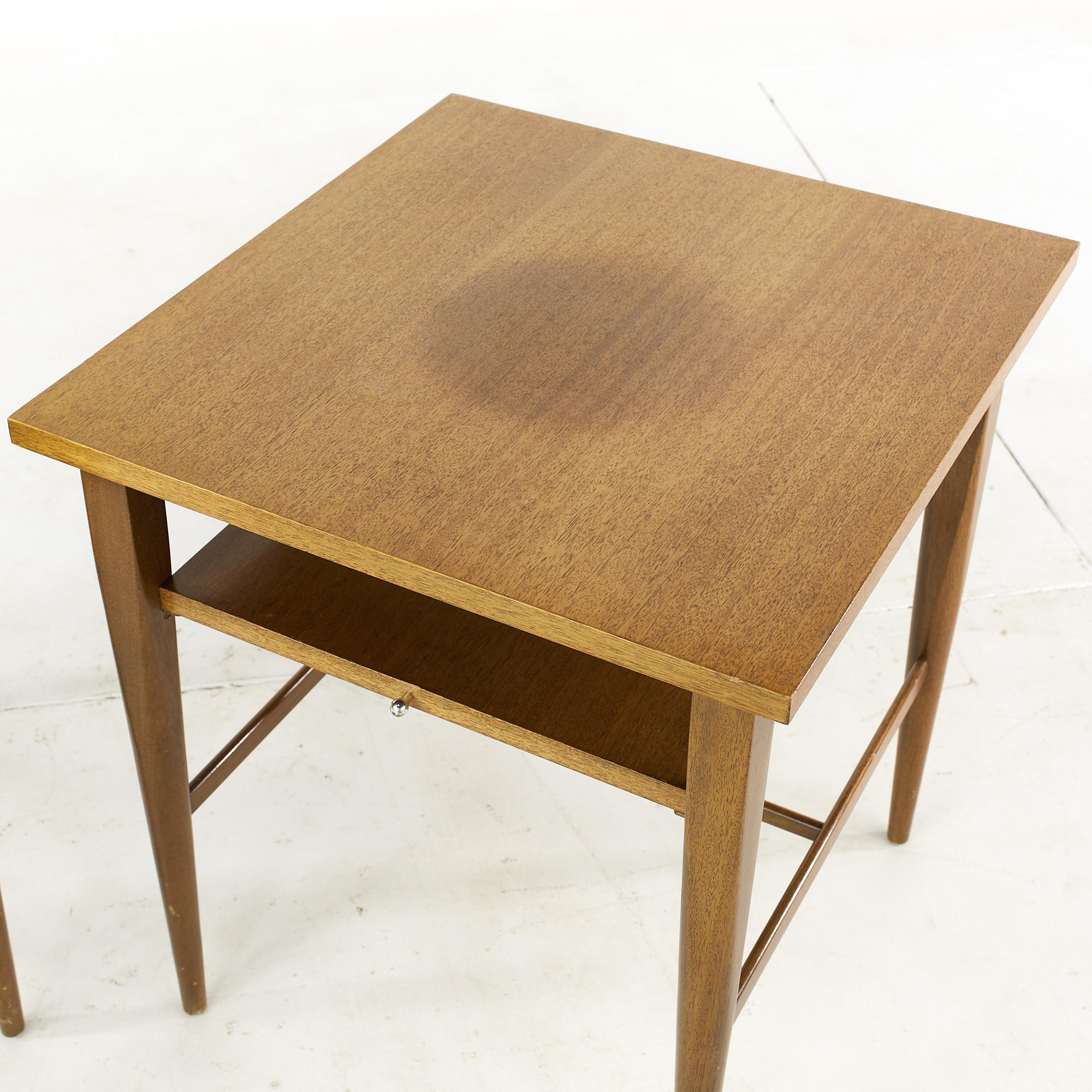 Paul McCobb for Calvin Mid Century Side End Tables, Pair For Sale 4