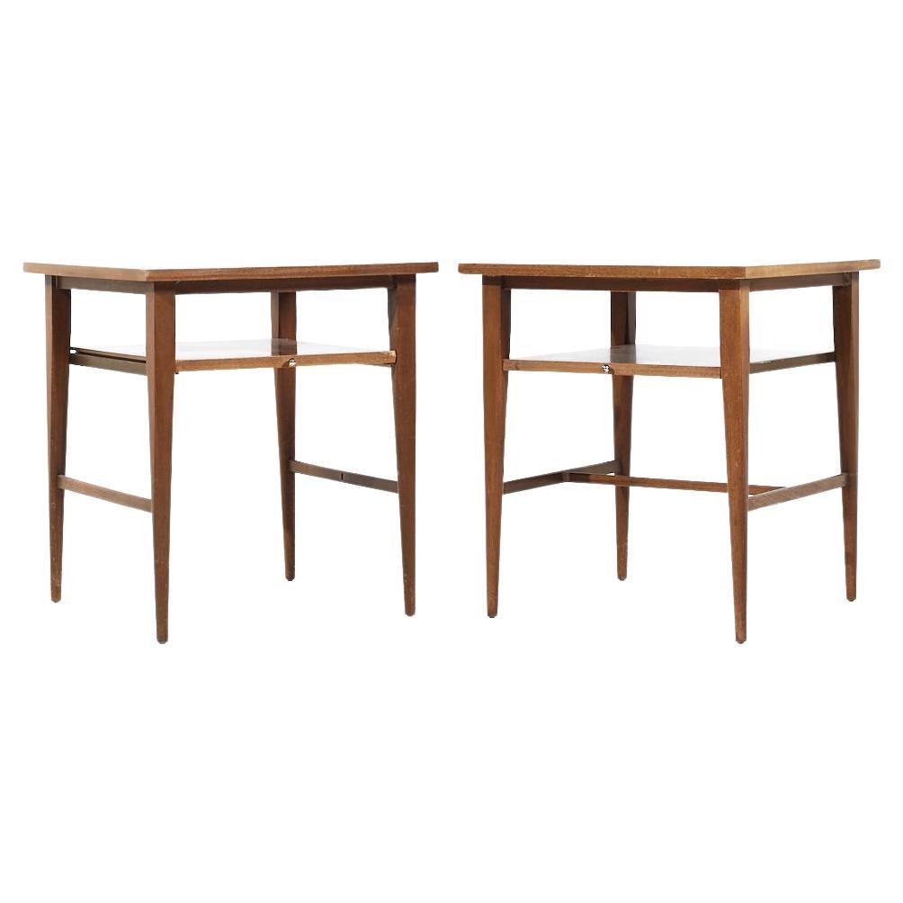 Paul McCobb for Calvin Mid Century Side Table Nightstands - Pair