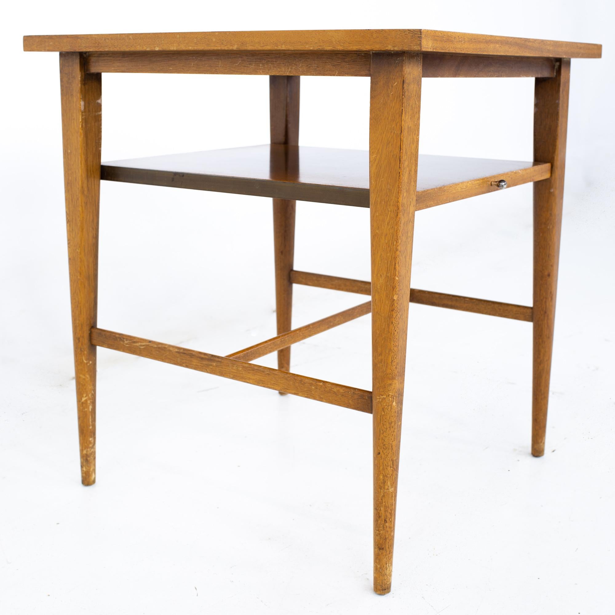 Wood Paul McCobb for Calvin Mid Century Side End Tables - Pair For Sale